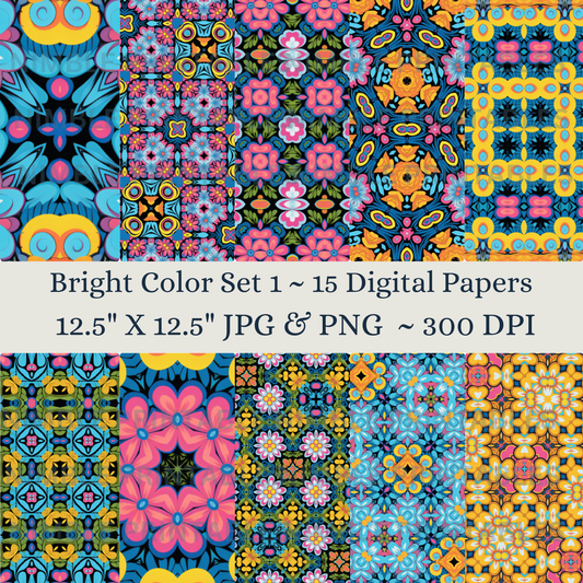 Colorful Background Digital Paper Pack Seamless Pattern Scrapbook Paper Digital Download, Digital Paper Pattern