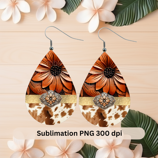 Teardrop Earring PNG Western PNG Sublimation Designs Sublimation Prints Digital Download Instant Download
