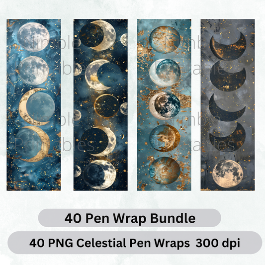 Pen Wrap PNG, Celestial PNG, Glitter Pen Wrap, Ink Joy Pen Wraps, Waterslide Pen Wrap PNG,  Digital Downloads, Instant Download