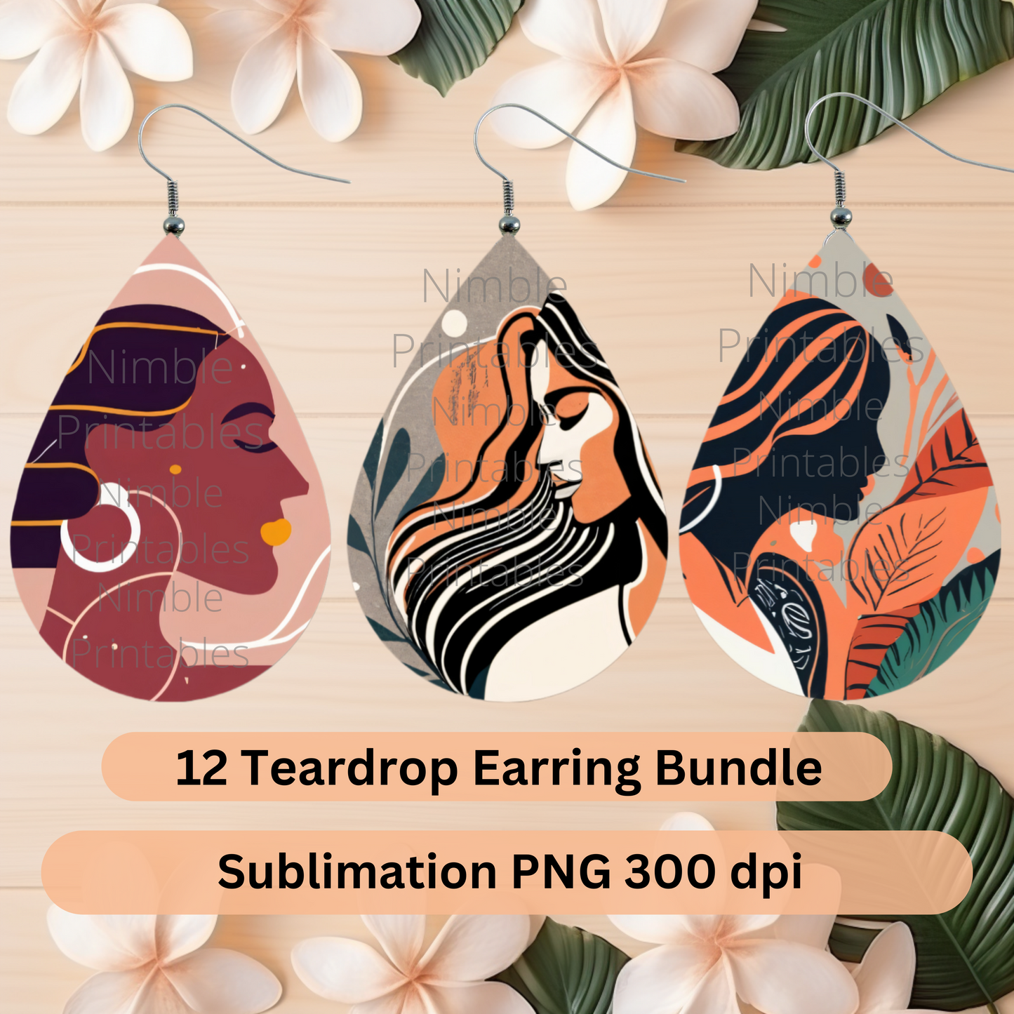 Teardrop Earring PNG Earrings Boho Teardrop Earring PNG Sublimation Earring Designs Digital Download Instant Download Women PNG
