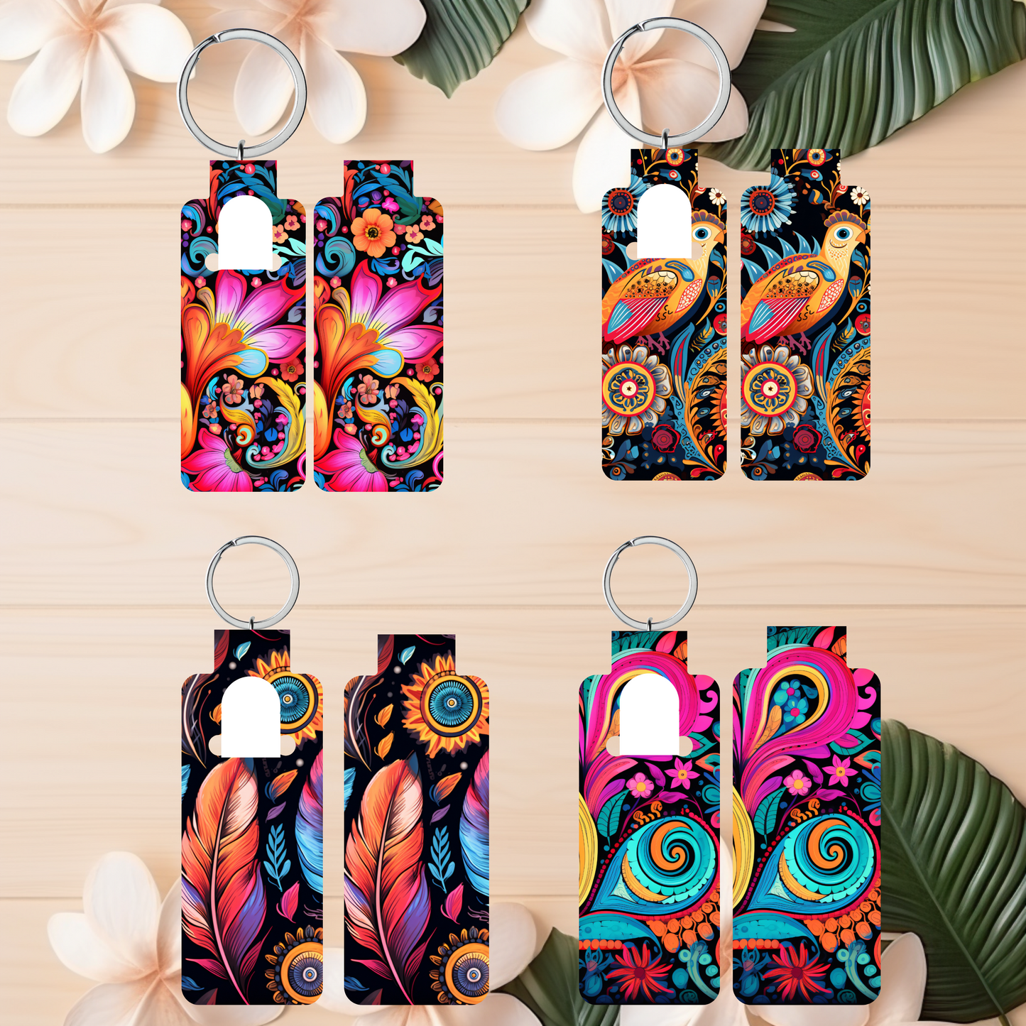 Boho Hippie Skinny Lip Balm Sublimation Bundle Skinny Lip Balm Holder PNG Key Ring Tag Fob Digital Downloads, Instant Download PNG