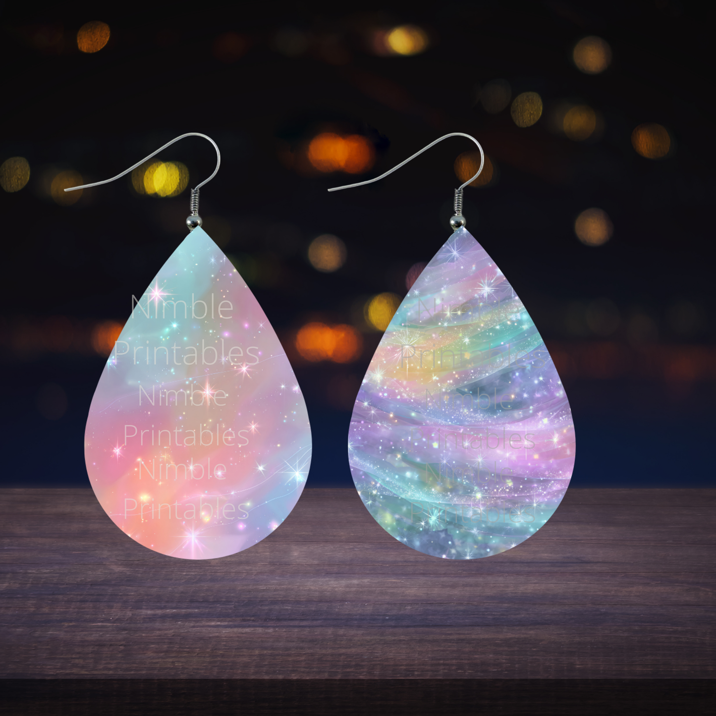 Teardrop Earring PNG Sublimation Instant Download Designs Digital Iridescent Sparkle Leopard Print Glitter PNG Animal Print Jewelry