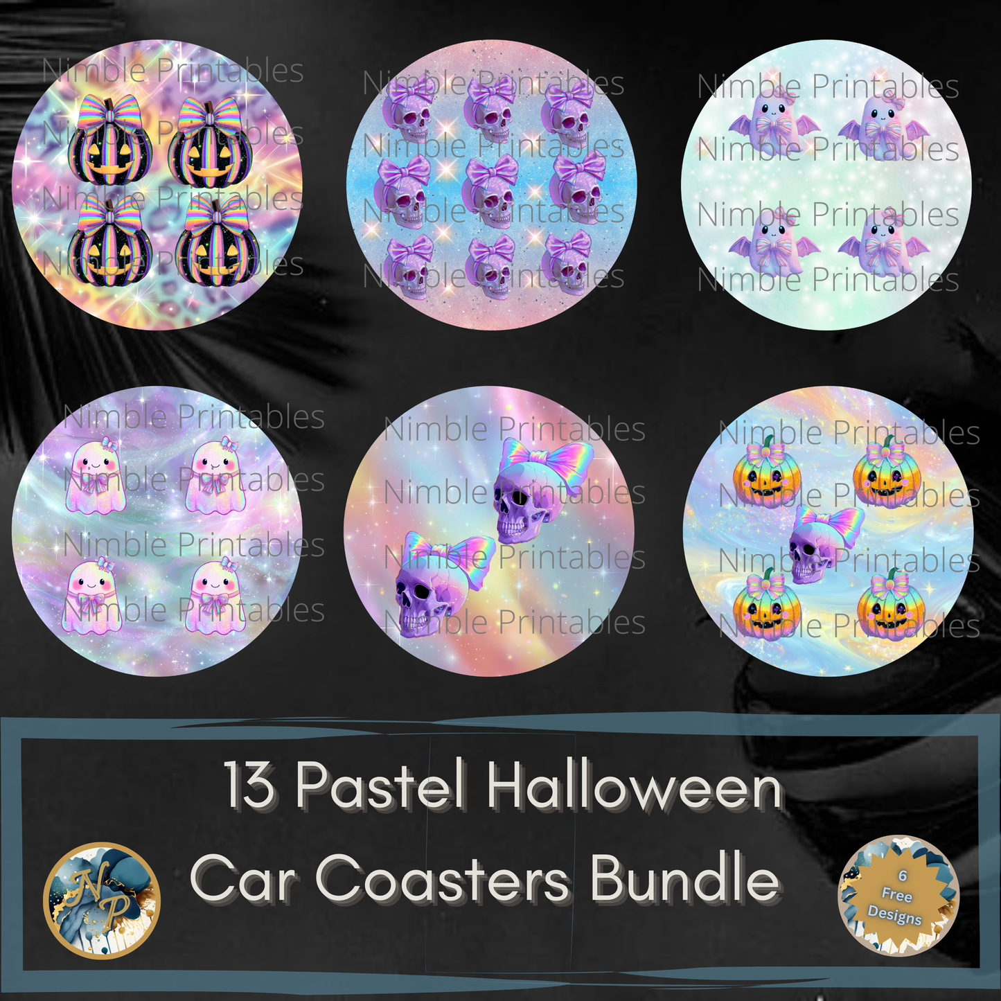 Car Coaster Sublimation PNG Round Car Coaster Digital Printable Design DIY Sublimation Blanks Instant Download PNG Iridescence Halloween PNG