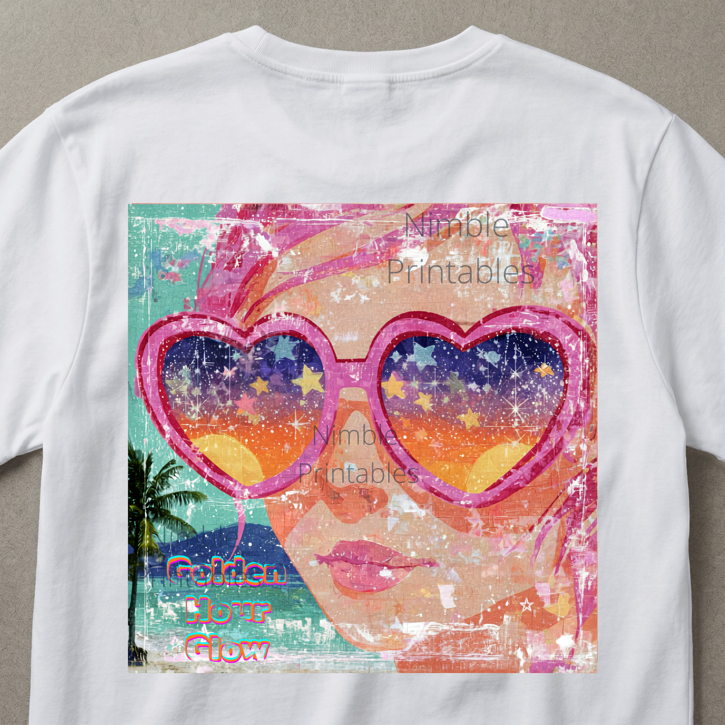 Tropical Sunset PNG, Retro Beach Sublimation Design, Coastal PNG, Stars PNG, Trendy png Sublimation Design Instant Digital Download