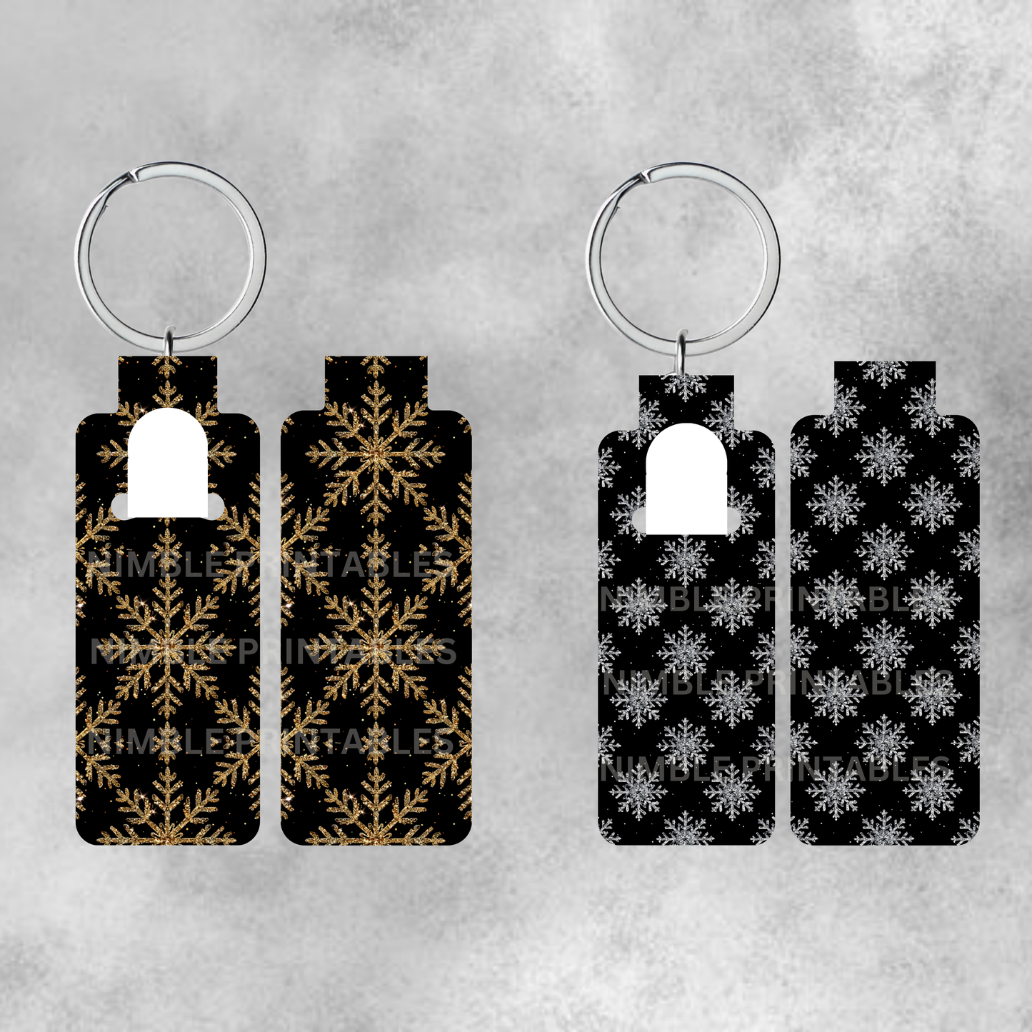 Snowflake Skinny Lip Balm Sublimation Bundle, Chapstick Holder PNG Key Ring Tag Key Fob Digital Instant Download Winter PNG
