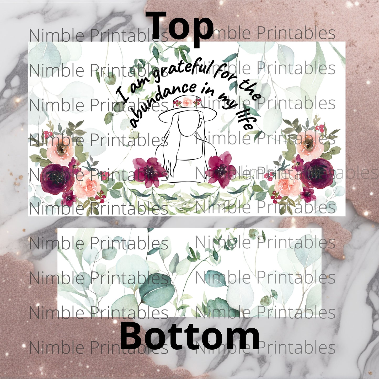 Floral Tumbler Wrap, Positive Affirmations Tumbler Wrap Sublimation Design 40z Tumbler Digital Download PNG, Tumbler PNG