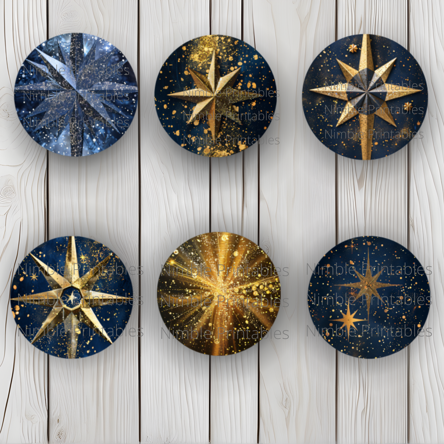 Celestial Star Car Coaster PNG, North Star PNG, Instant Downloads Sublimation Bundle Design Car Accessories