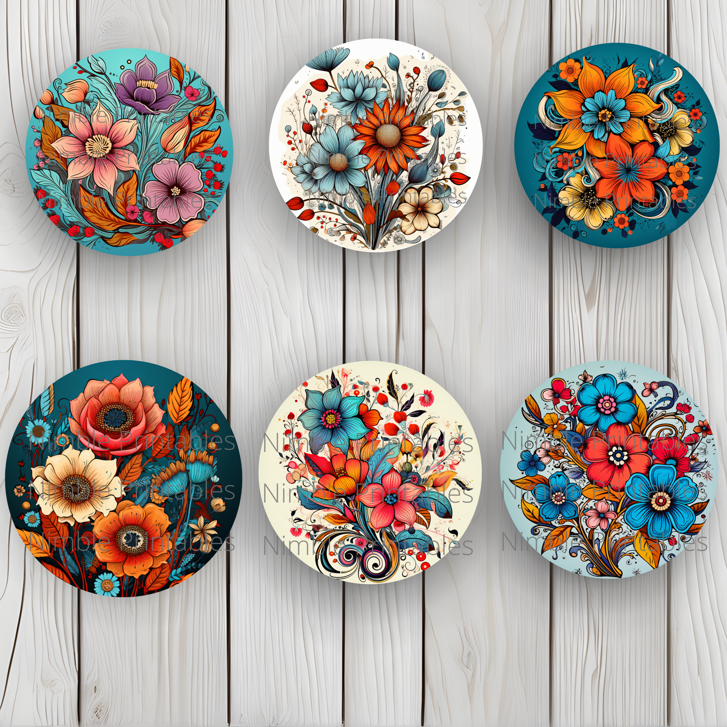 Boho Floral Car Coaster PNG, Floral, Car Coaster PNG, Boho PNG, Instant Downloads Sublimation Design Car Accessories