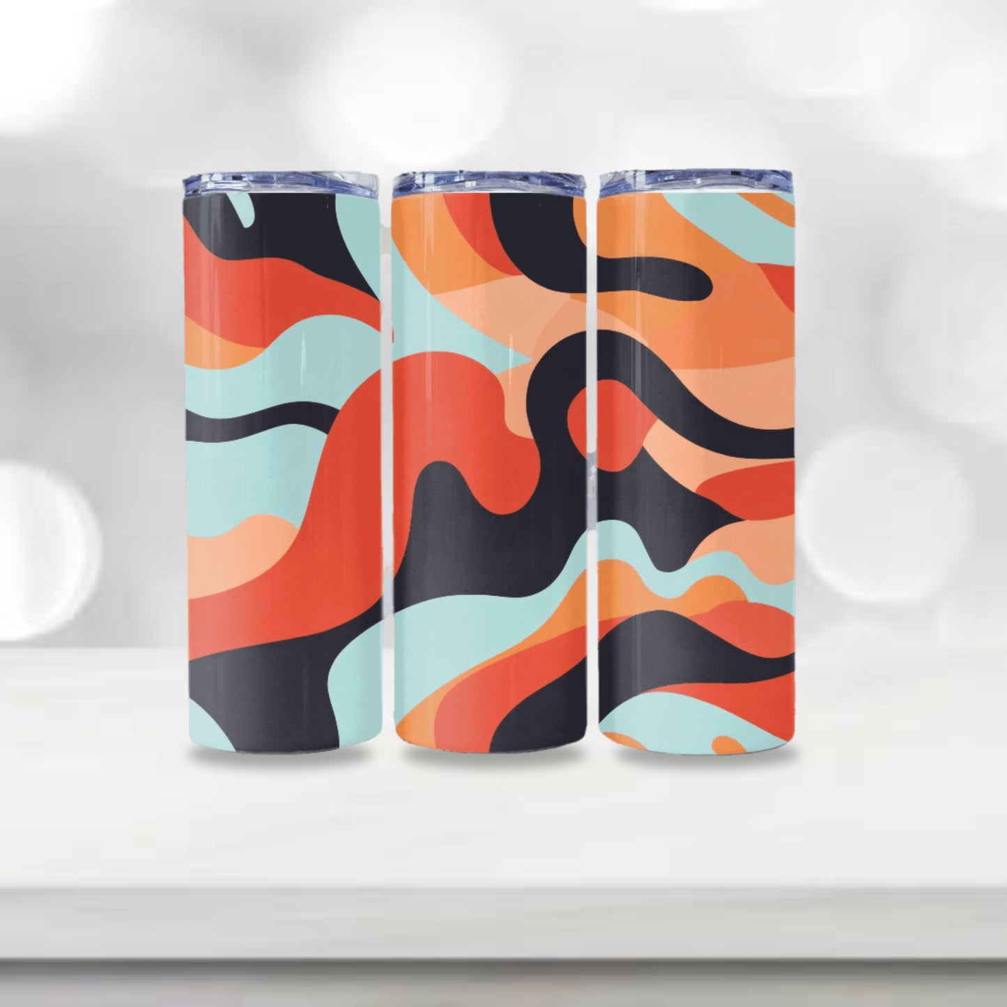 Gorpcore Aesthetic Tumbler Wrap 20z Skinny Tumbler Sublimation Design Digital Download PNG Colorful Camouflage Design