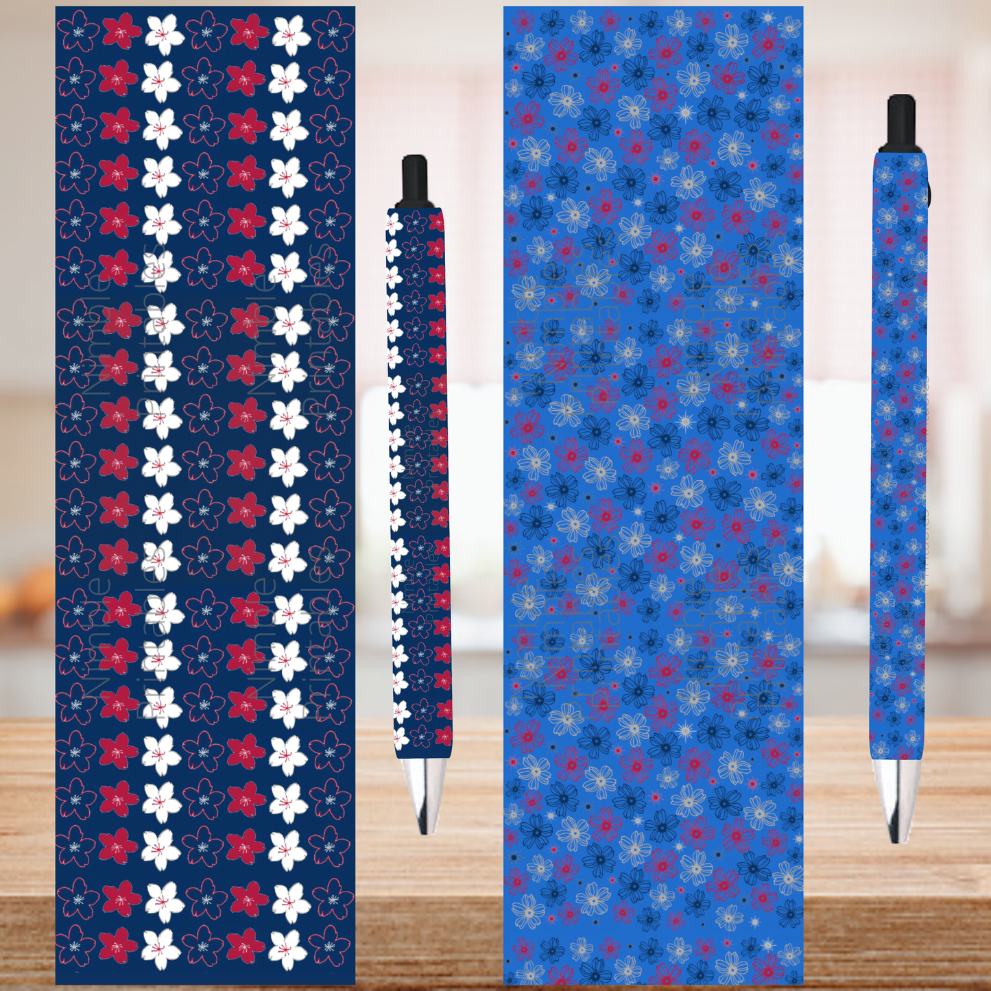 American Flag Pen Wrap PNG, Ink Joy Pen Wraps, Waterslide Pen Wrap PNG, Instant Digital Download, coquette bows png, Floral png, star png