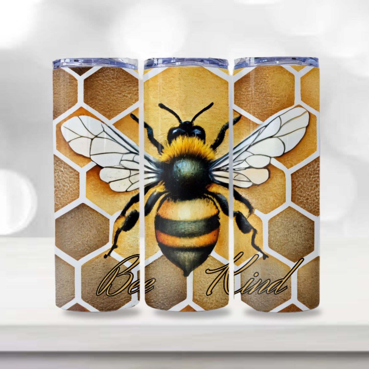 Honey Bee Tumbler Wrap Design 20z Tumbler Digital Download PNG, Digital File Sublimation Tumbler Wrap Honeycomb Tumbler, Straight Design
