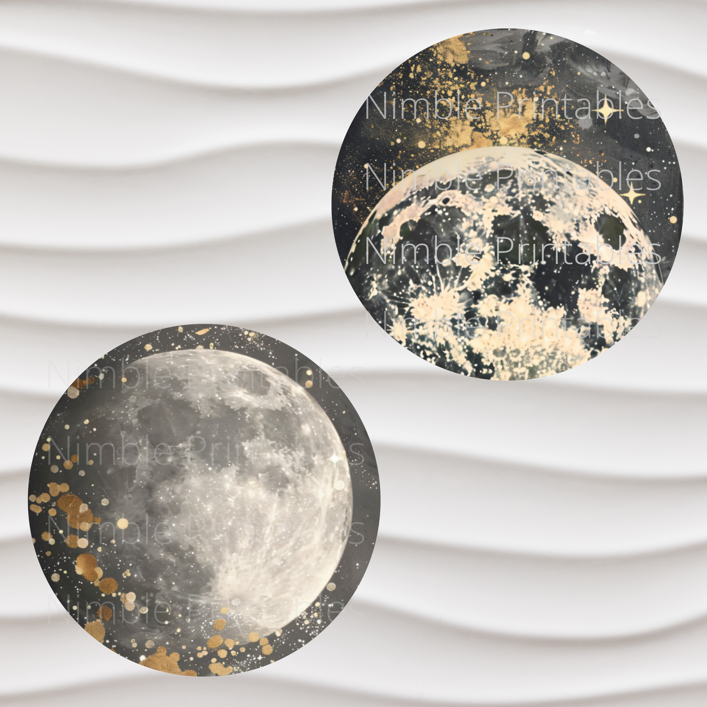 Celestial Moon Car Coaster PNG, Instant Downloads Bundle, Sublimation Design, Car Accessories, Star PNG