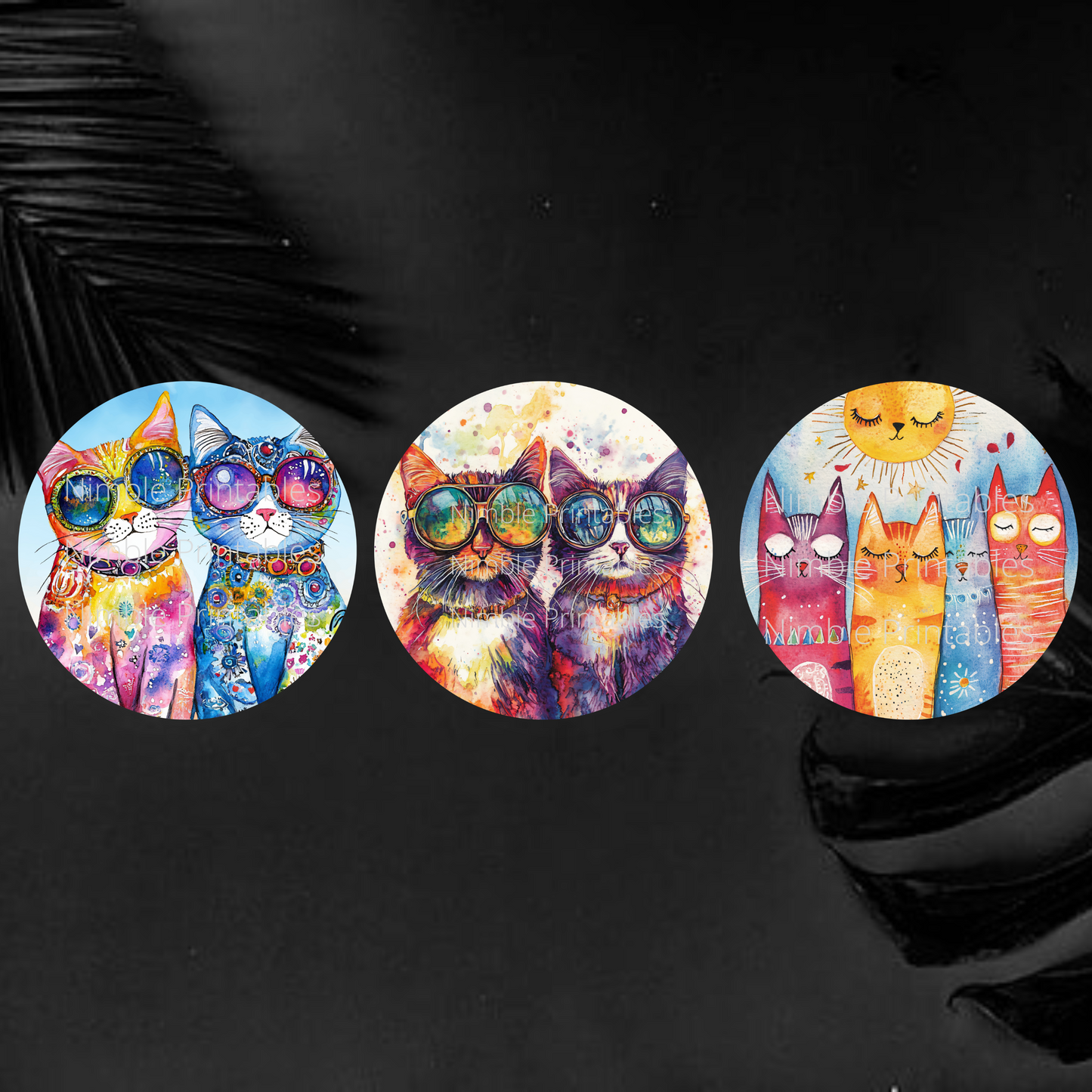 Whimsical Cat Car Coaster PNG,  Instant Downloads Sublimation Design Car Accessories Cat PNG, Funny Cat PNG, Cute Cat Coaster, Pet PNG