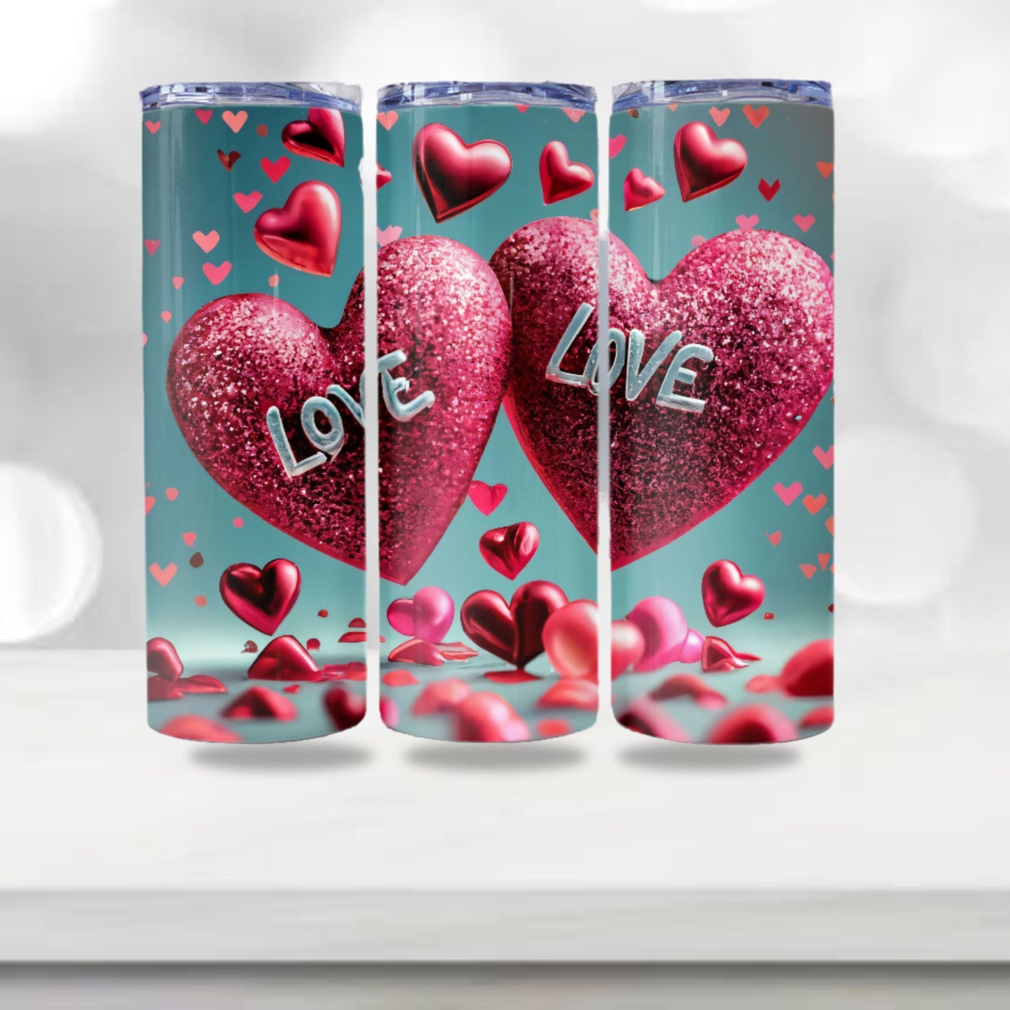Valentine's Day Tumbler Wrap Design 20z Tumbler Digital Download PNG, Digital File Sublimation Tumbler Wrap Love PNG, Hearts PNG