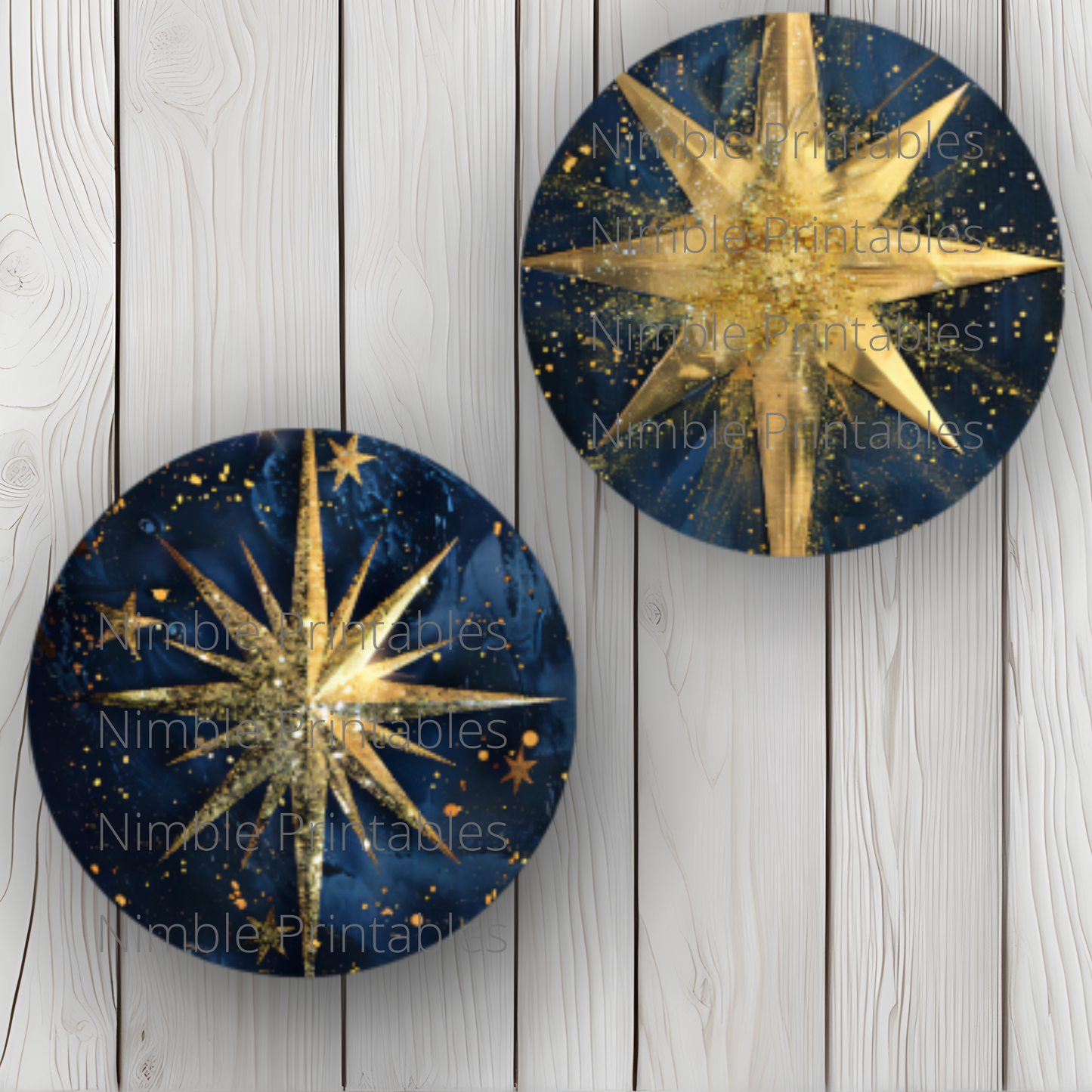 Celestial Star Car Coaster PNG, North Star PNG, Instant Downloads Sublimation Bundle Design Car Accessories