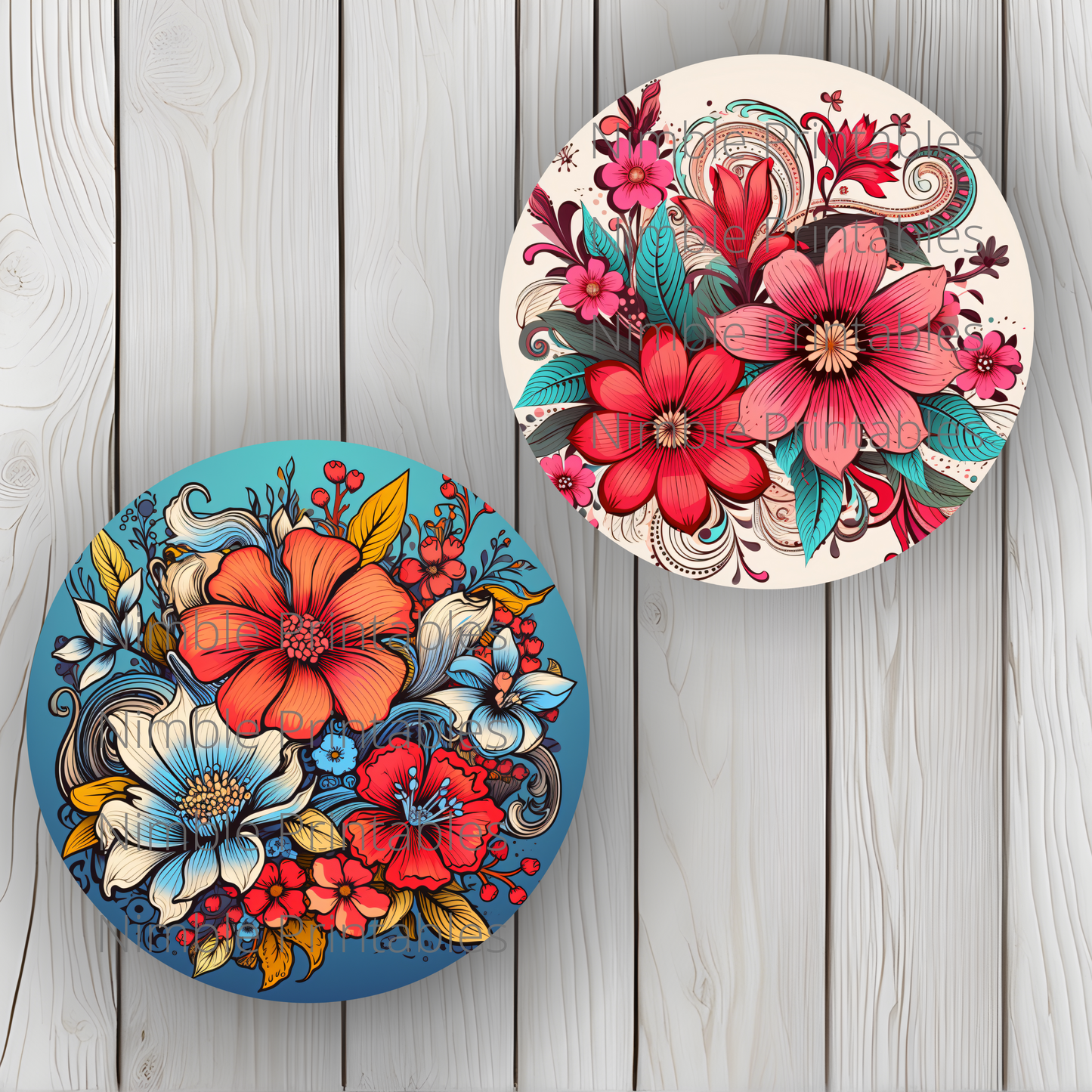 Boho Floral Car Coaster PNG, Floral, Car Coaster PNG, Boho PNG, Instant Downloads Sublimation Design Car Accessories