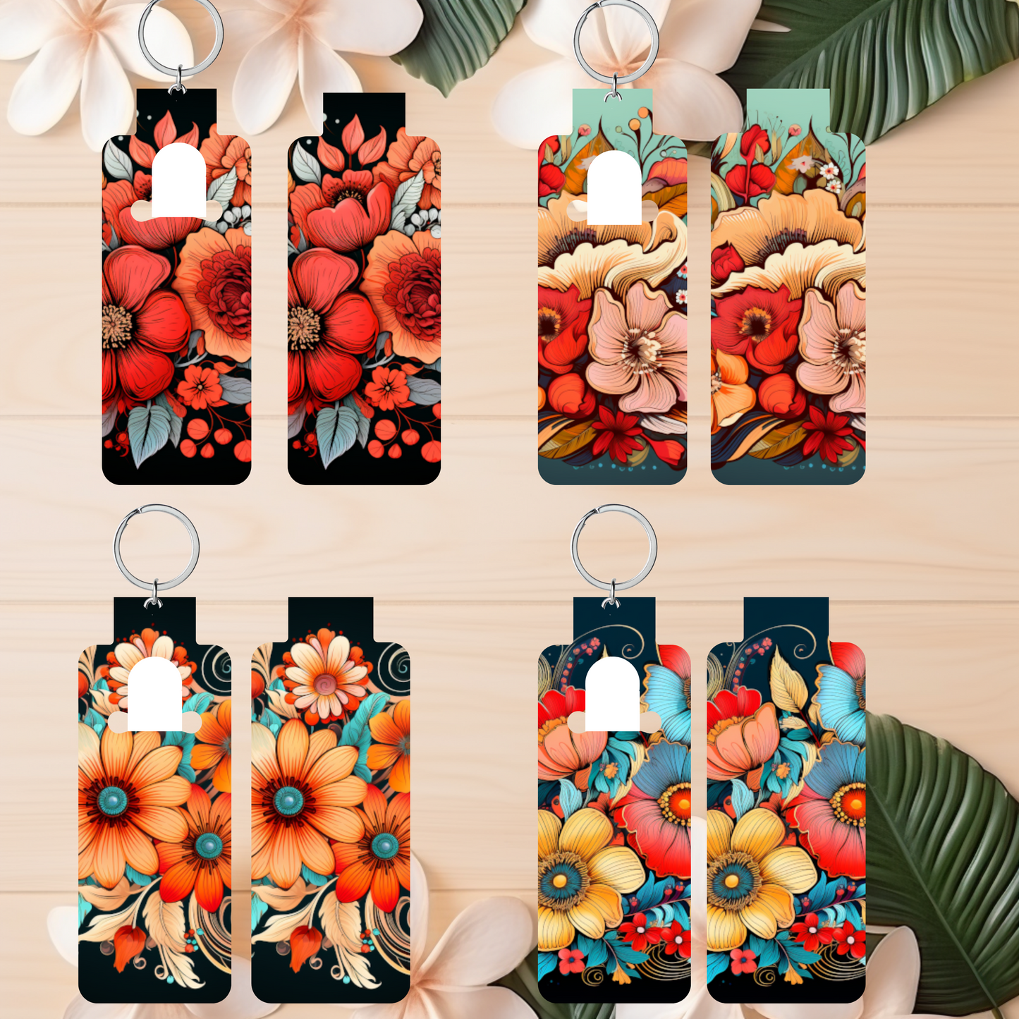 Boho Skinny Lip Balm Sublimation Bundle Skinny Lip Balm Holder PNG Key Ring Tag Fob Digital Downloads, Instant Download Floral PNG