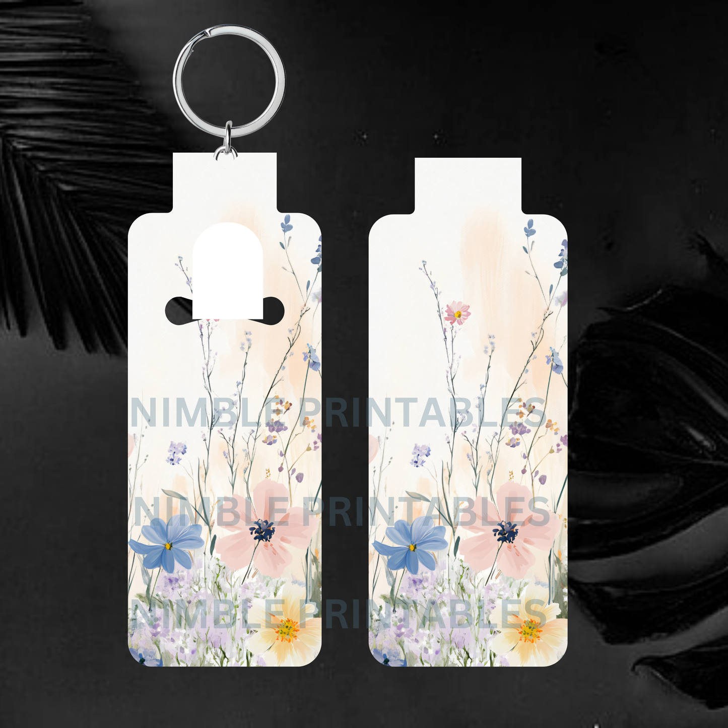 Wildflower Lip Balm Sublimation Bundle Skinny Lip Balm Holder PNG Key Ring Tag Fob Instant Dgital Download Floral PNG