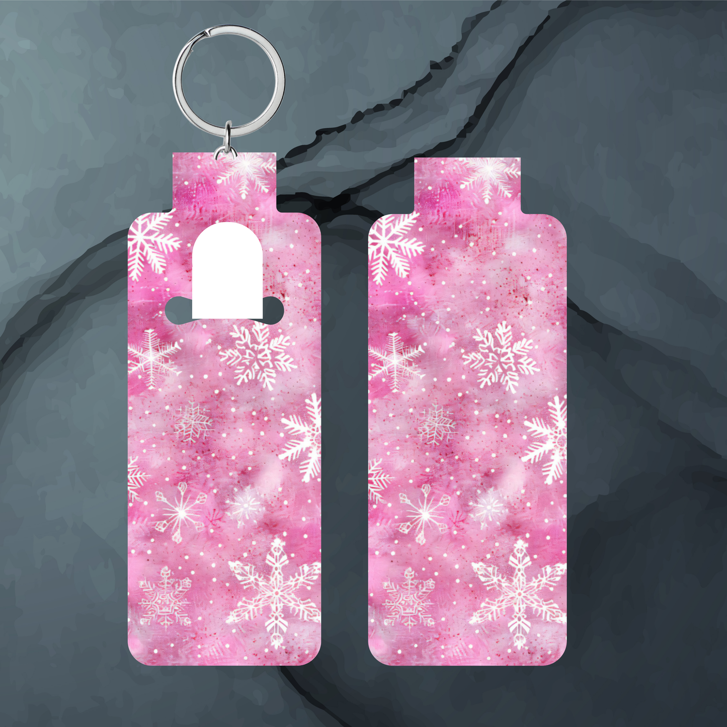 Snowflake Skinny Lip Balm Sublimation Bundle, Chapstick Holder PNG Key Ring Tag Key Fob Digital Downloads, Instant Download Winter PNG