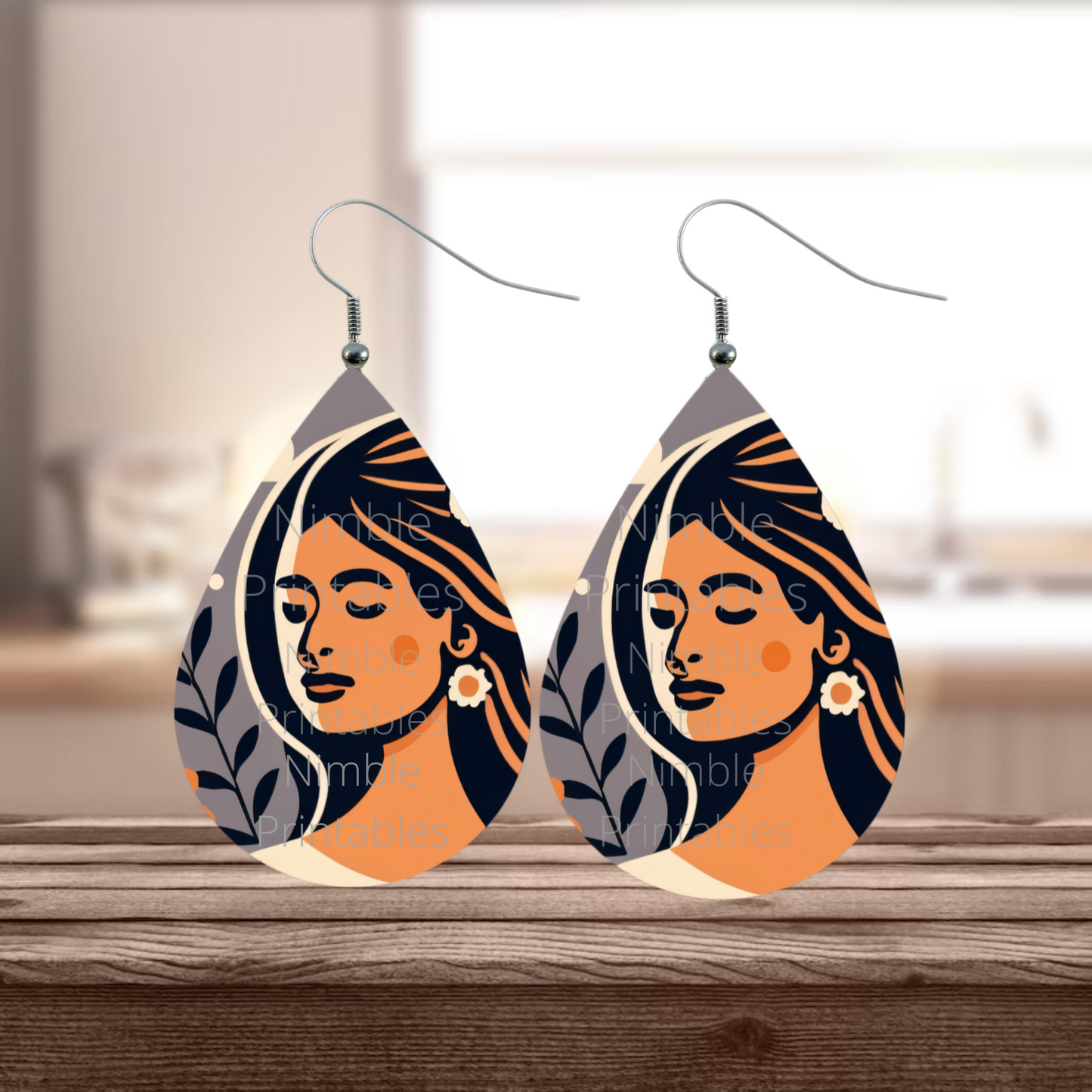 Teardrop Earring PNG Earrings Boho Teardrop Earring PNG Sublimation Earring Designs Digital Download Instant Download Women PNG