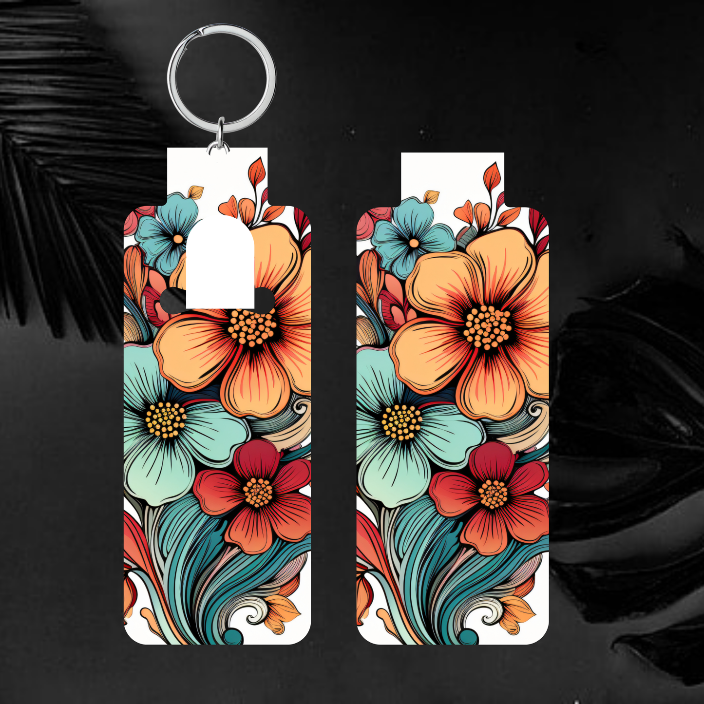 Boho Skinny Lip Balm Sublimation Bundle Skinny Lip Balm Holder PNG Key Ring Tag Fob Digital Downloads, Instant Download Floral PNG