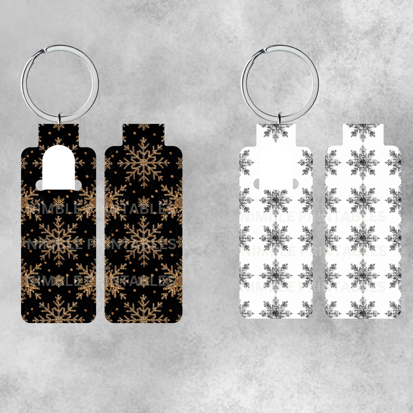 Snowflake Skinny Lip Balm Sublimation Bundle, Chapstick Holder PNG Key Ring Tag Key Fob Digital Instant Download Winter PNG