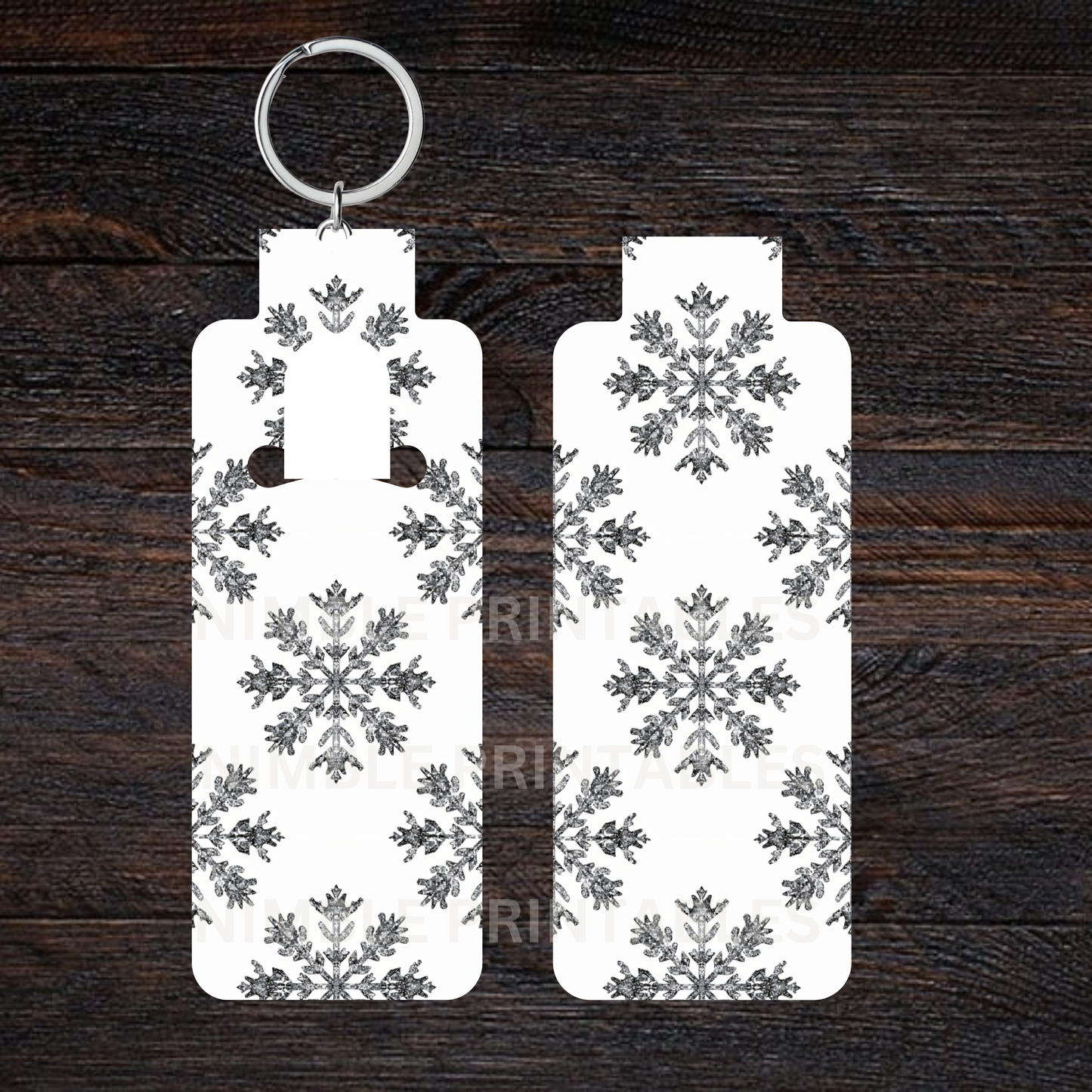 Snowflake Skinny Lip Balm Sublimation Bundle, Chapstick Holder PNG Key Ring Tag Key Fob Digital Instant Download Winter PNG