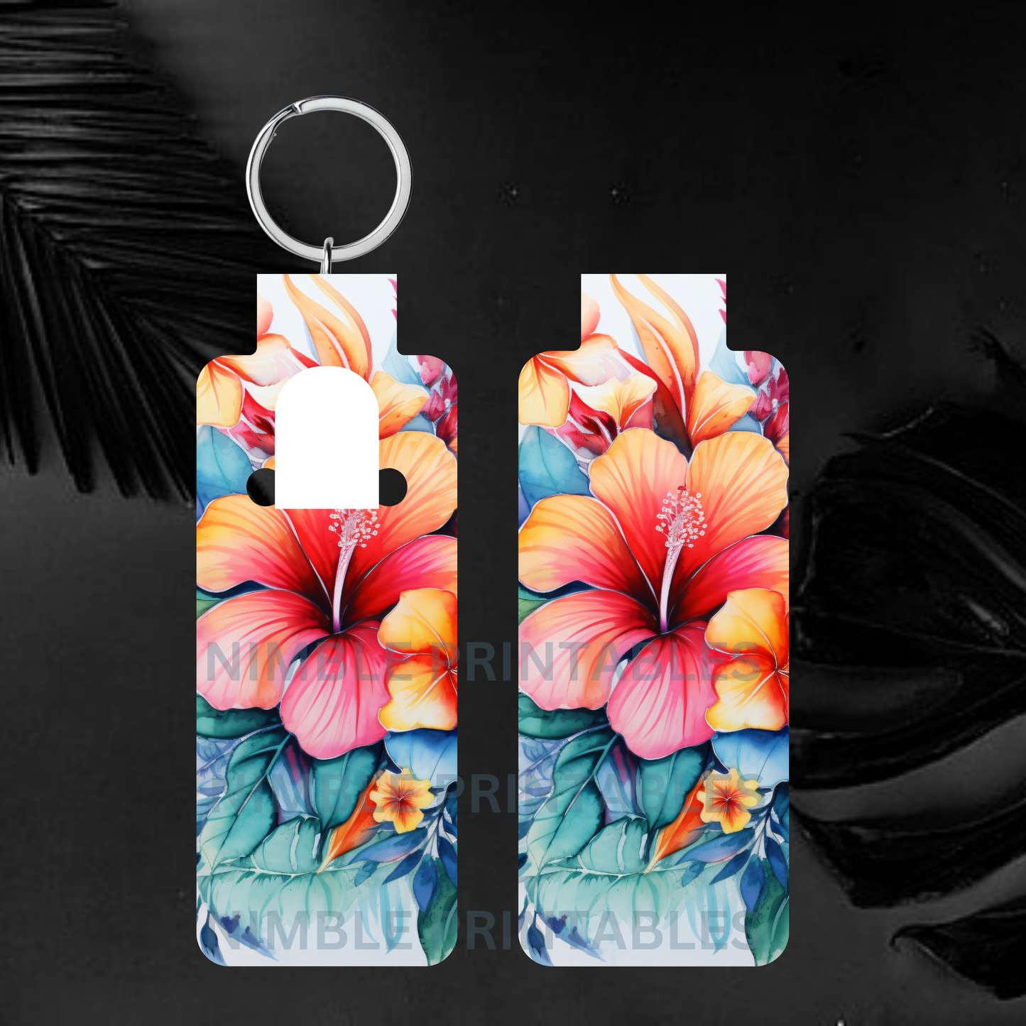 Boho Tropical Skinny Lip Balm Holder PNG Chapstick holder PNG Key Ring Tag Fob Digital Downloads, Instant Download, Sublimation Bundle