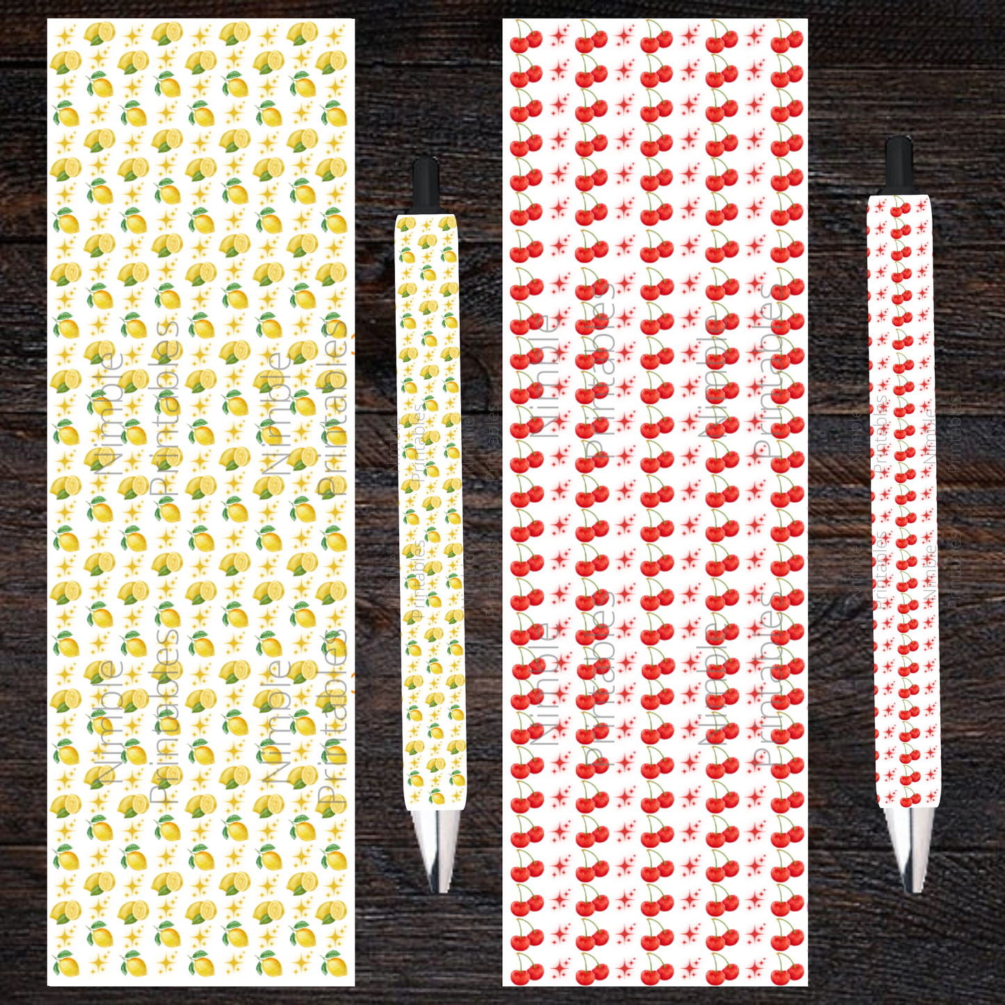Fruit Pen Wraps Bundle PNG , Pen Wrap PNG, Lemon PNG, Passion Fruit png, Transparent Background, Digital Downloads, Instant Download