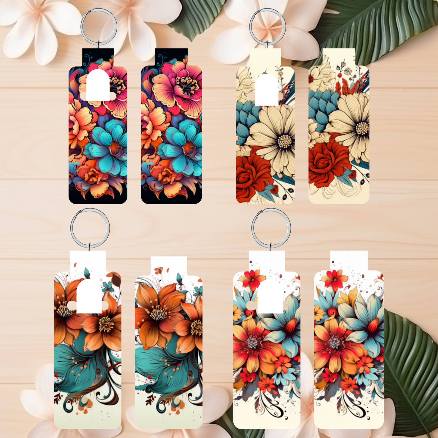 Boho Skinny Lip Balm Sublimation Bundle Skinny Lip Balm Holder PNG Key Ring Tag Fob Digital Downloads, Instant Download Floral PNG