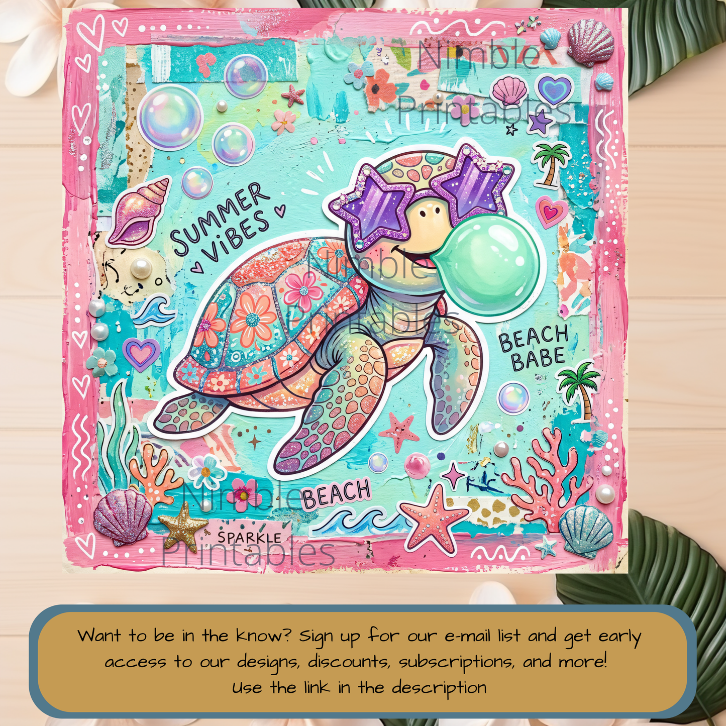 Preppy Sea Turtle Png, Retro Summer Png, Summer Vibes Png, Funny Turtle Png, Summer Beach Png Instant Digital Download