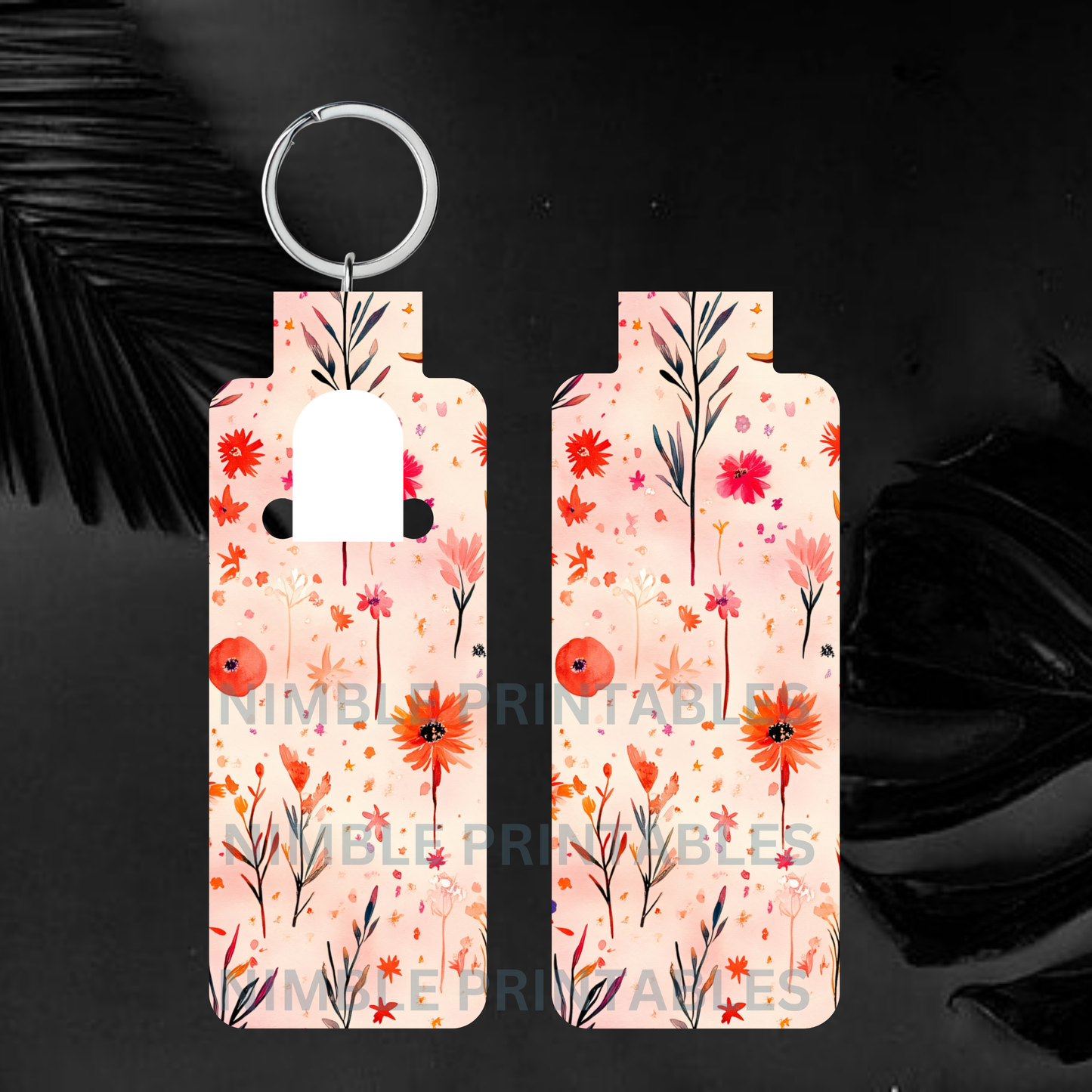 Celestial Floral Skinny Lip Balm Holder PNG Chapstick holder PNG Key Ring Tag Fob Digital Downloads, Instant Download, Sublimation Bundle