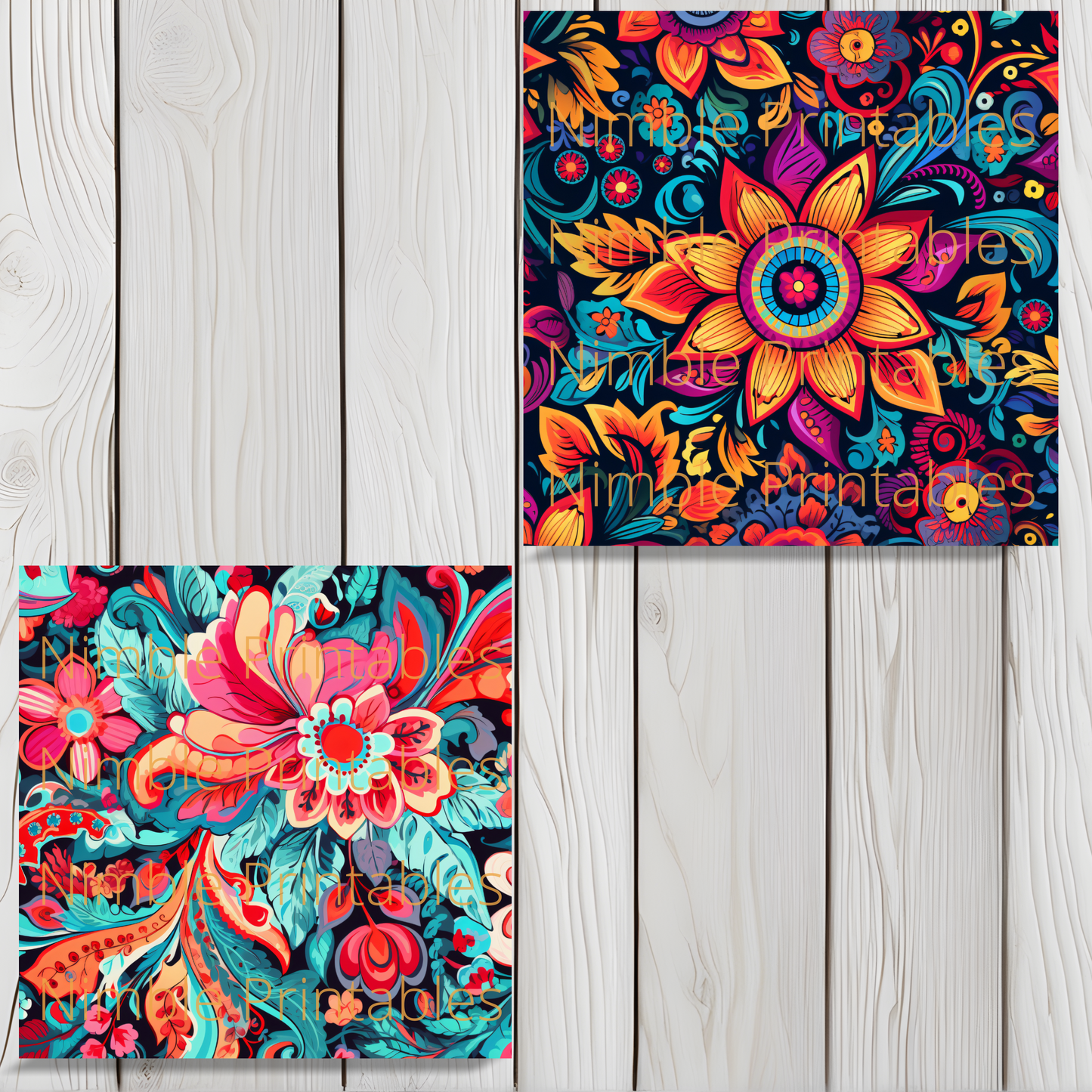 Boho Hippie Floral Square Coaster PNG, Coaster Bundle, Floral png, Boho PNG, Instant Downloads Sublimation Design Hippie png