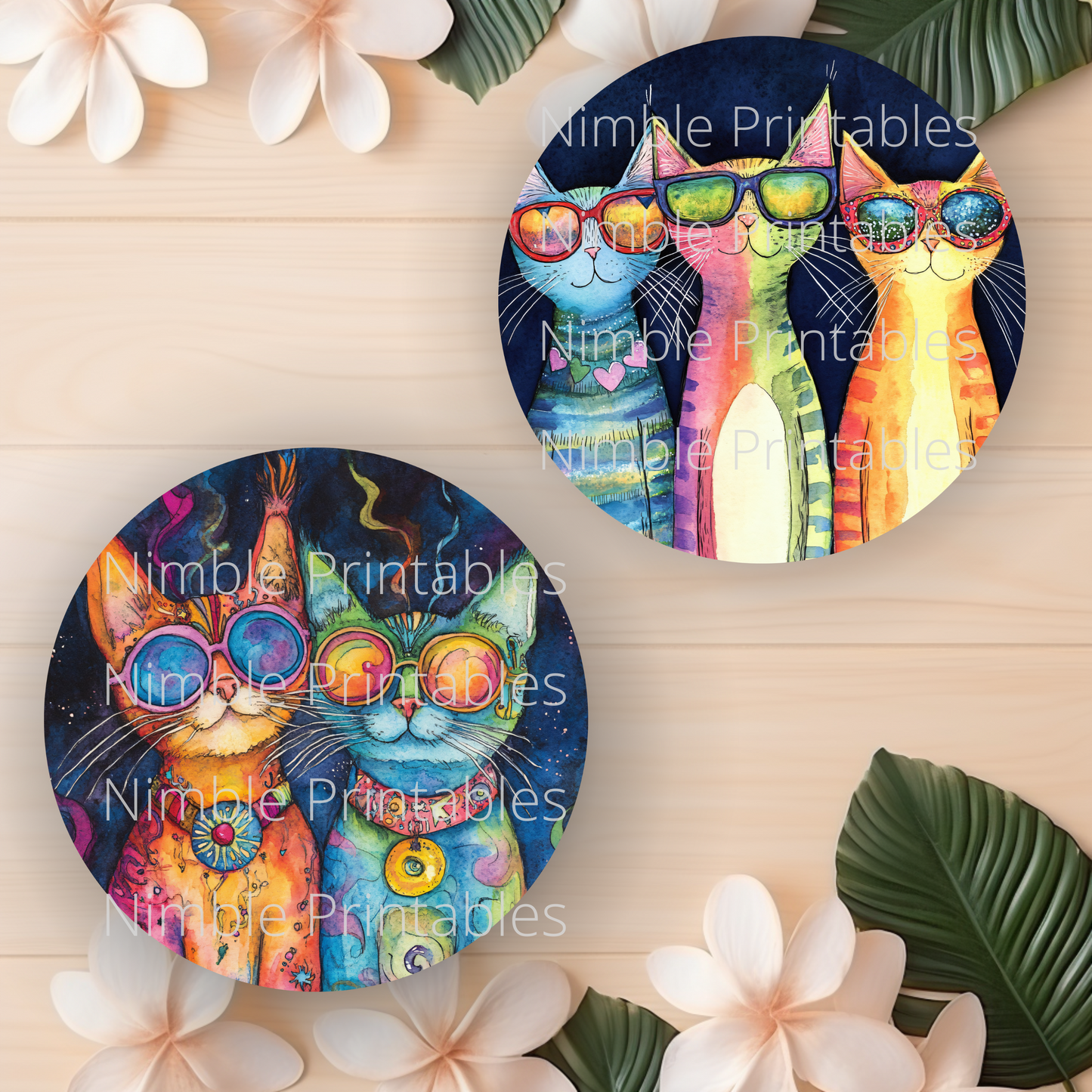 Whimsical Cat Car Coaster PNG,  Instant Downloads Sublimation Design Car Accessories Cat PNG, Funny Cat PNG, Cute Cat Coaster, Pet PNG