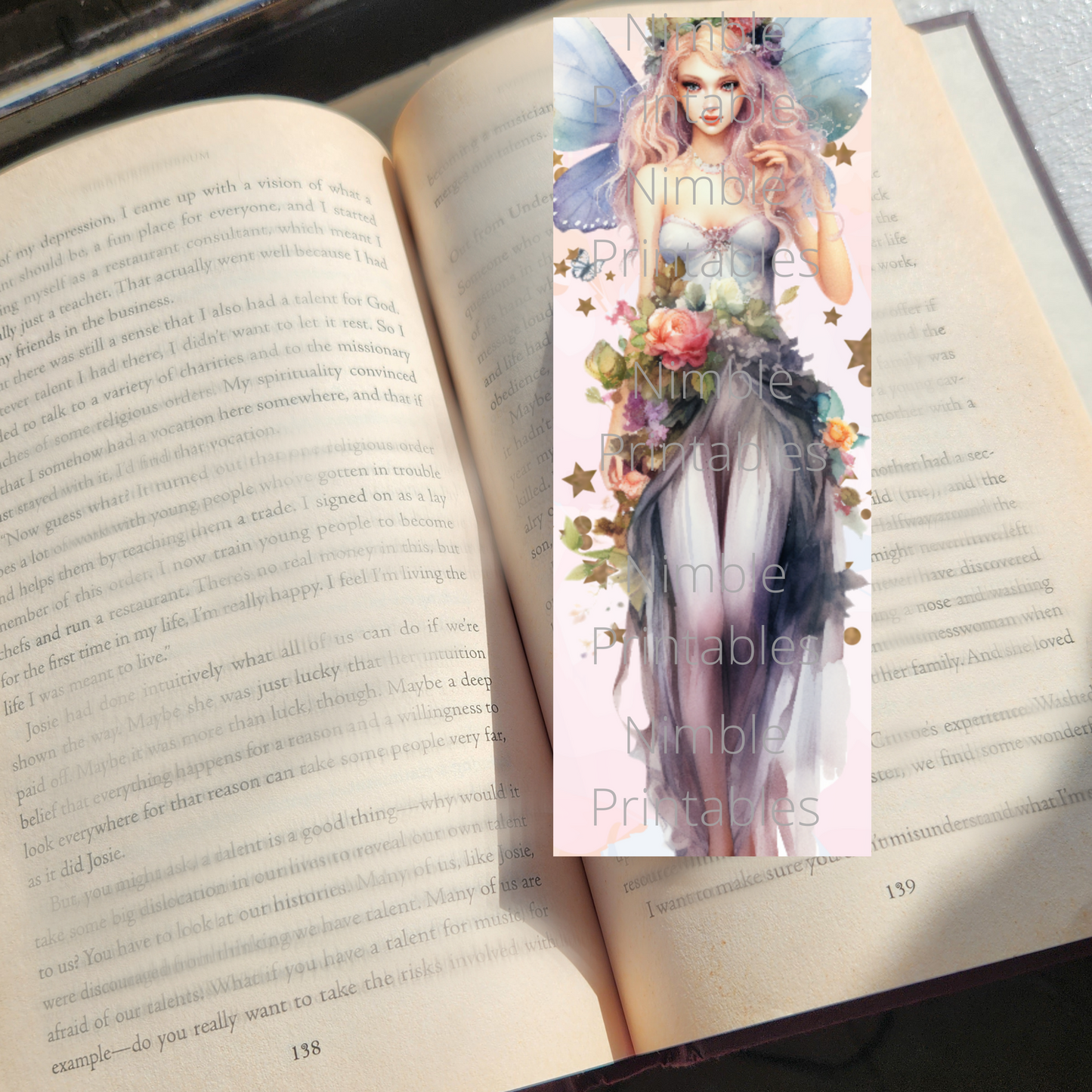 Fantasy Fairy Printable Bookmarks Bundle, Digital Downloads, Watercolor Bookmark, 15 PNG and 15 JPG Bookmark Sublimation Book Lover