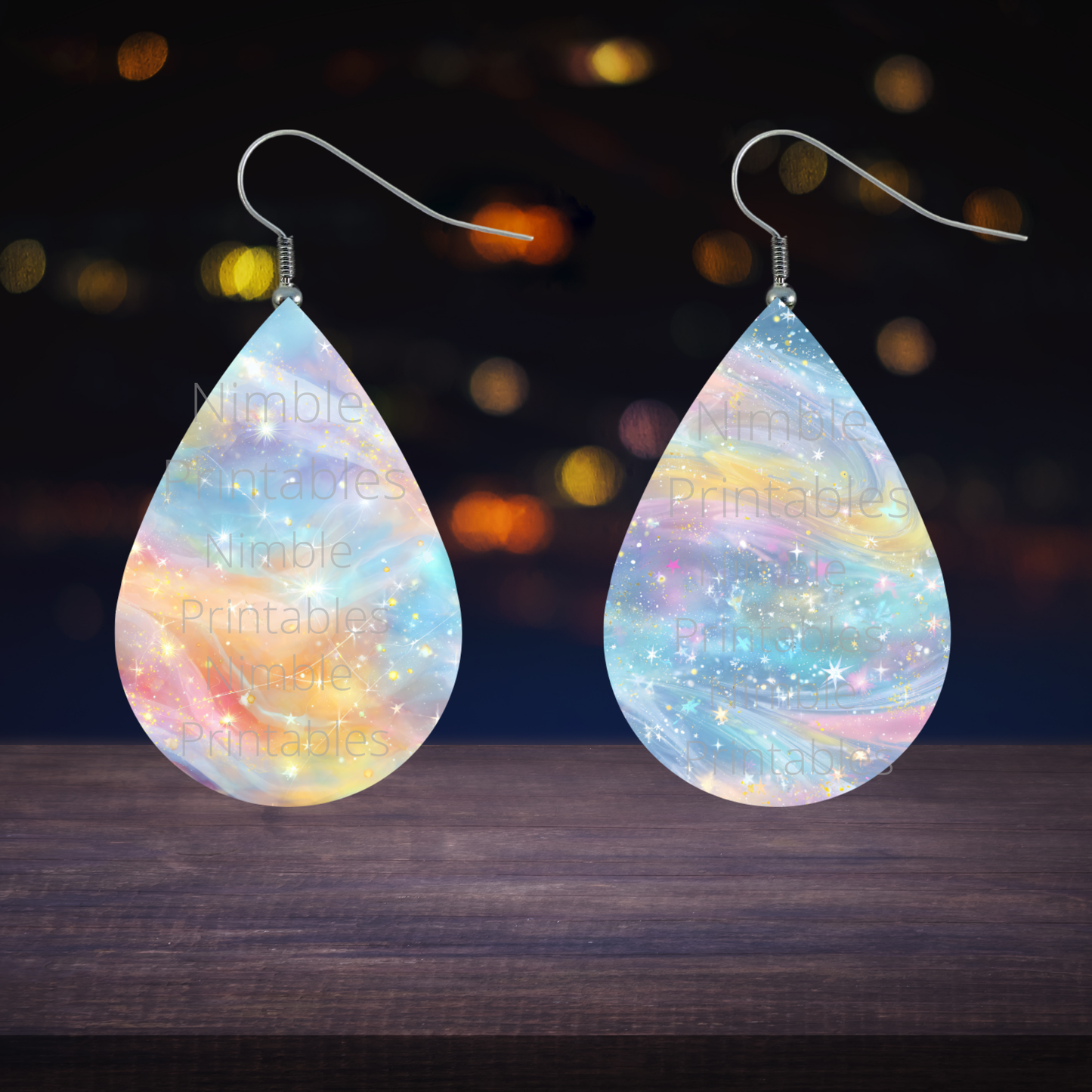 Teardrop Earring PNG Sublimation Instant Download Designs Digital Iridescent Sparkle Leopard Print Glitter PNG Animal Print Jewelry