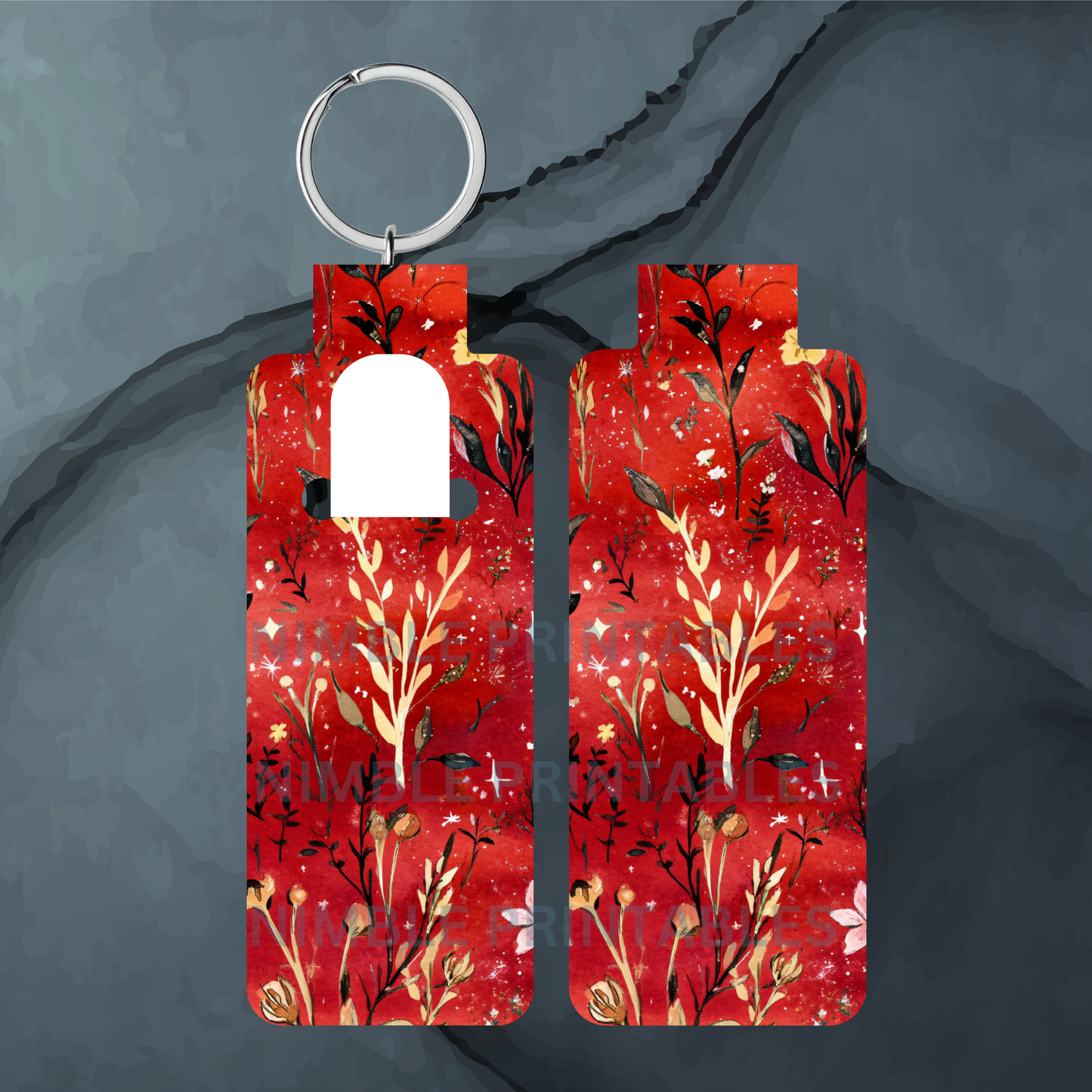 Celestial Floral Skinny Lip Balm Holder PNG Chapstick holder PNG Key Ring Tag Fob Digital Downloads, Instant Download, Sublimation Bundle