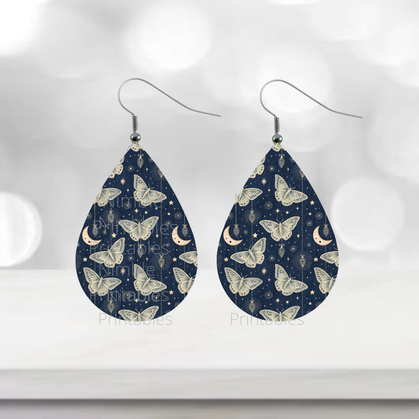 Teardrop Earring PNG Earrings Butterfly, Snake, Scarab, Sublimation Earring Designs Digital Download Instant Download, moon png