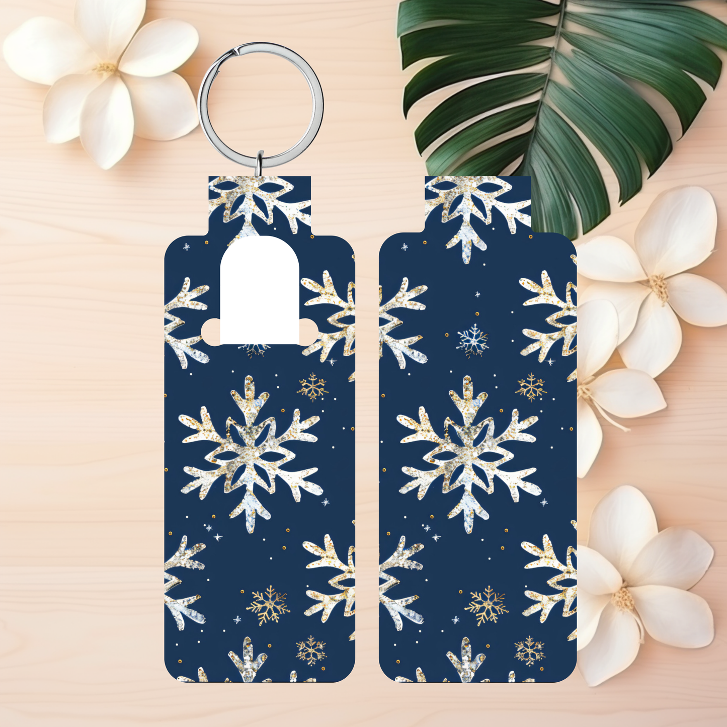 Snowflake Skinny Lip Balm Sublimation Bundle, Chapstick Holder PNG Key Ring Tag Key Fob Digital Downloads, Instant Download Winter PNG