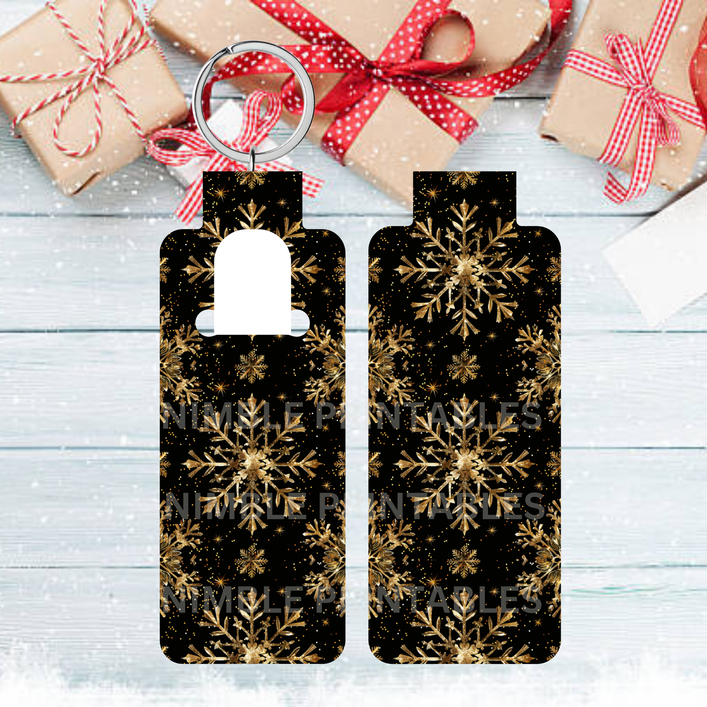 Snowflake Skinny Lip Balm Sublimation Bundle, Chapstick Holder PNG Key Ring Tag Key Fob Digital Instant Download Winter PNG