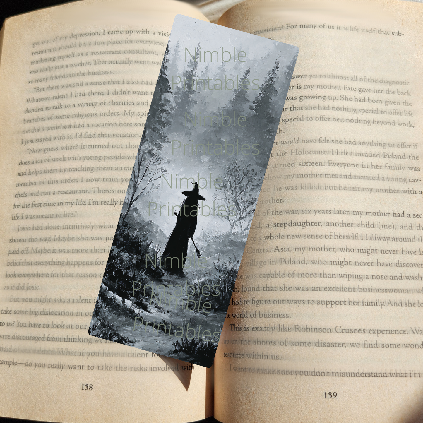 Printable Halloween Bookmarks Bundle PNG & JPG, Spooky Goth Witch, Ghost, Skeleton Fantasy, Dark Academia, Digital Instant Download