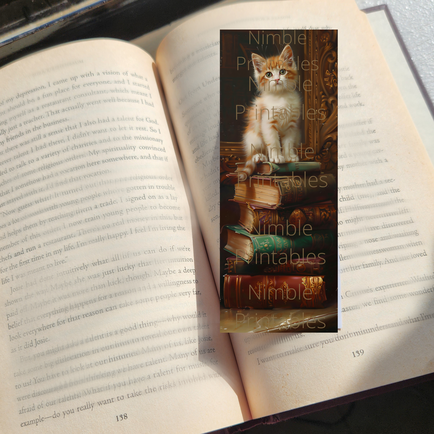 Printable Bookmarks Bundle, Cute Bookmarks, Kitten PNG, Digital Downloads, Watercolor Bookmark, 30 PNG and 30 JPG Bookmark Sublimation