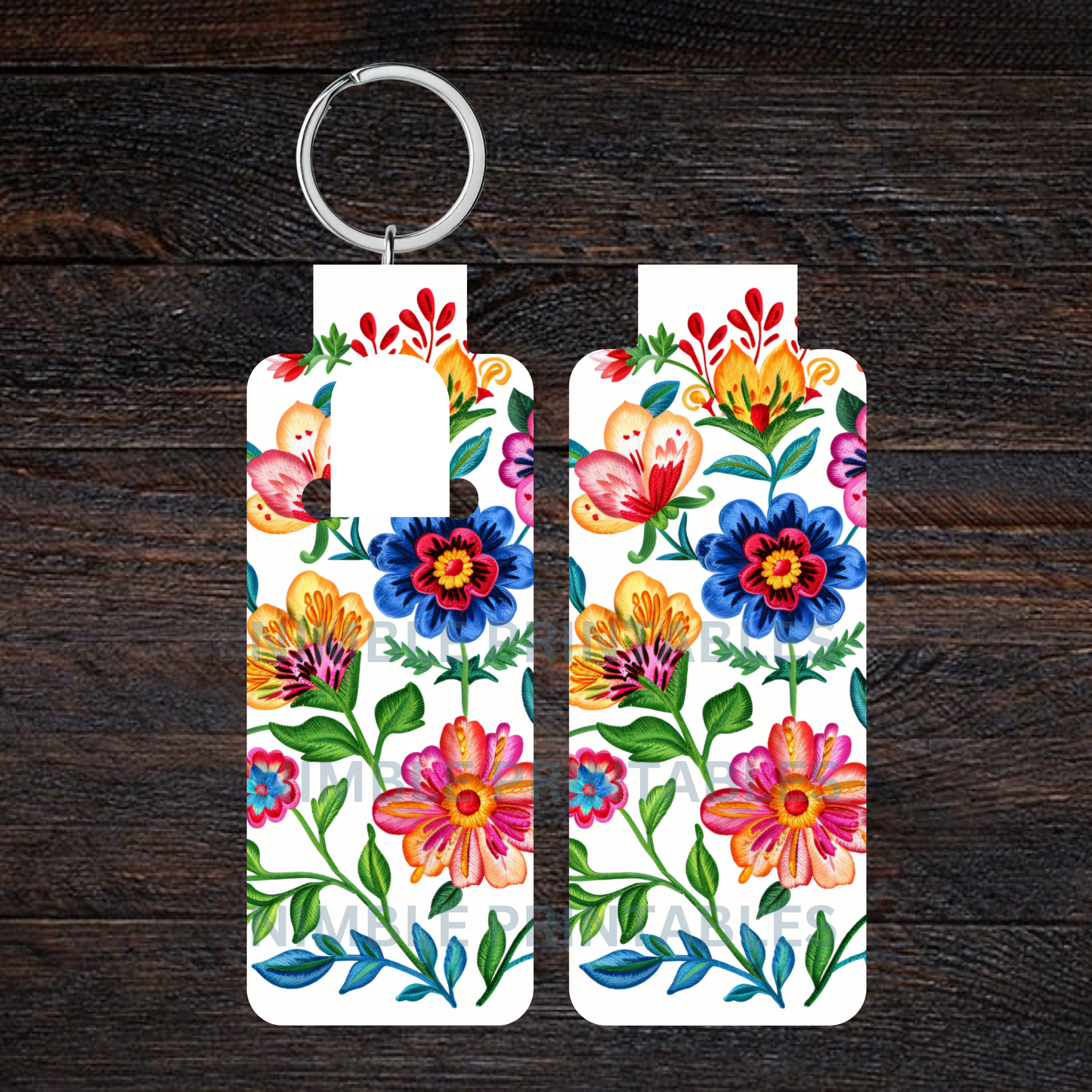 Mexican Floral Skinny Lip Balm Sublimation Bundle Skinny Lip Balm Holder PNG Key Ring Tag Fob Digital Downloads, Instant Download