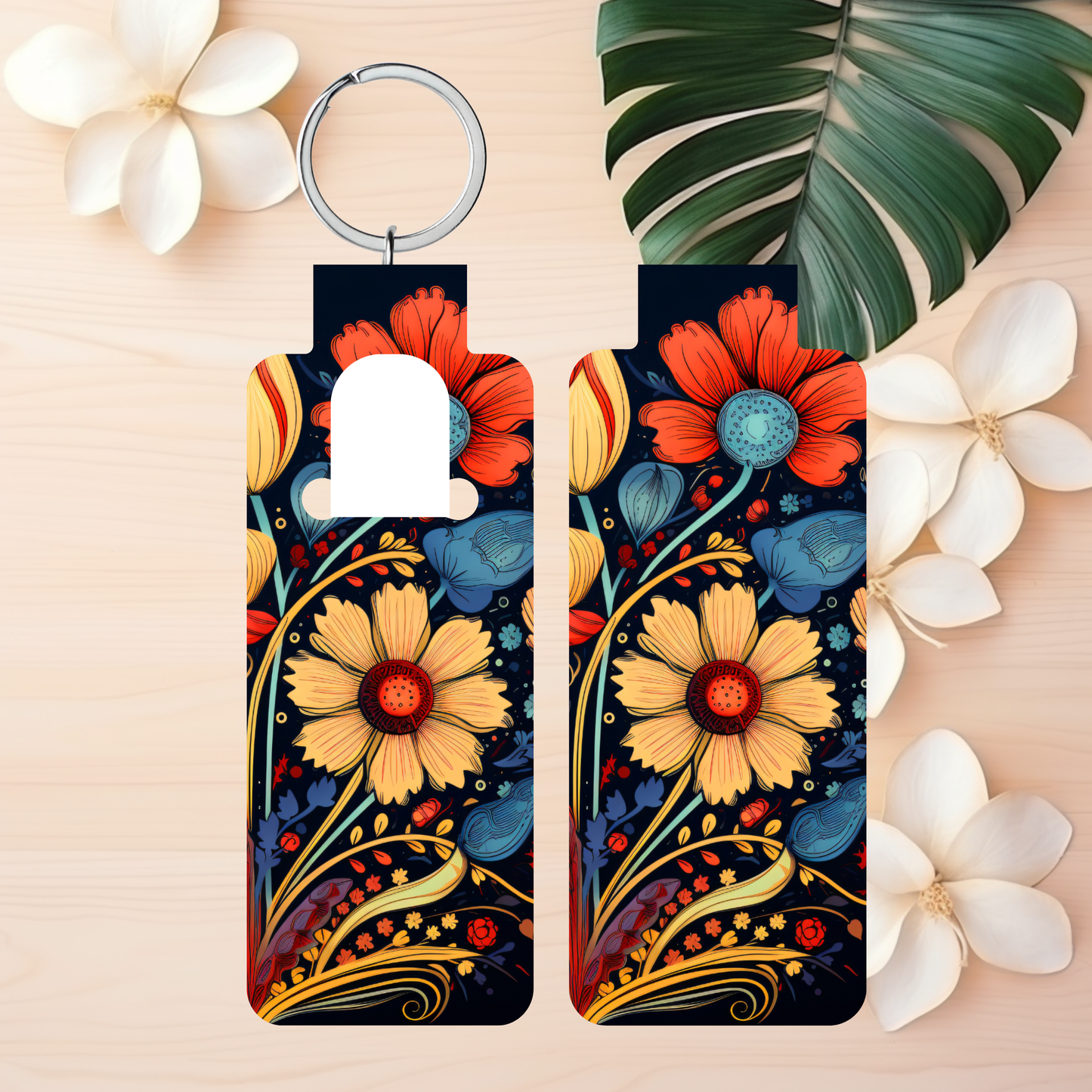 Boho Skinny Lip Balm Sublimation Bundle Skinny Lip Balm Holder PNG Key Ring Tag Fob Digital Downloads, Instant Download Floral PNG