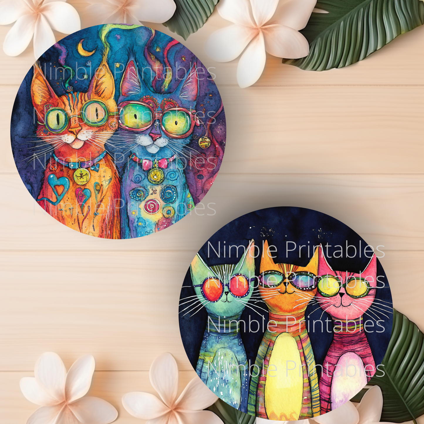 Whimsical Cat Car Coaster PNG,  Instant Downloads Sublimation Design Car Accessories Cat PNG, Funny Cat PNG, Cute Cat Coaster, Pet PNG