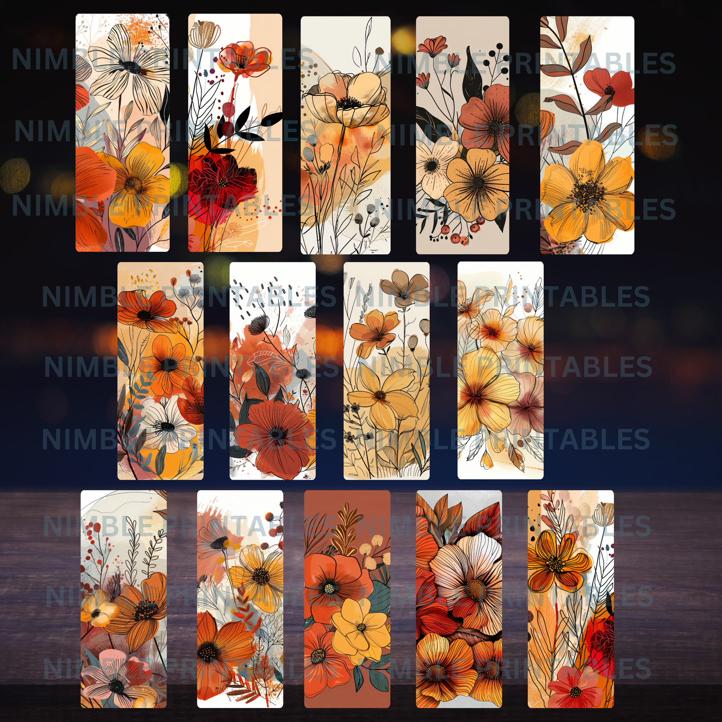 Autumn Boho Floral Skinny Lip Balm Sublimation Bundle Lip Balm Holder PNG Chapstick Holder PNG Sublimation Images Instant Download