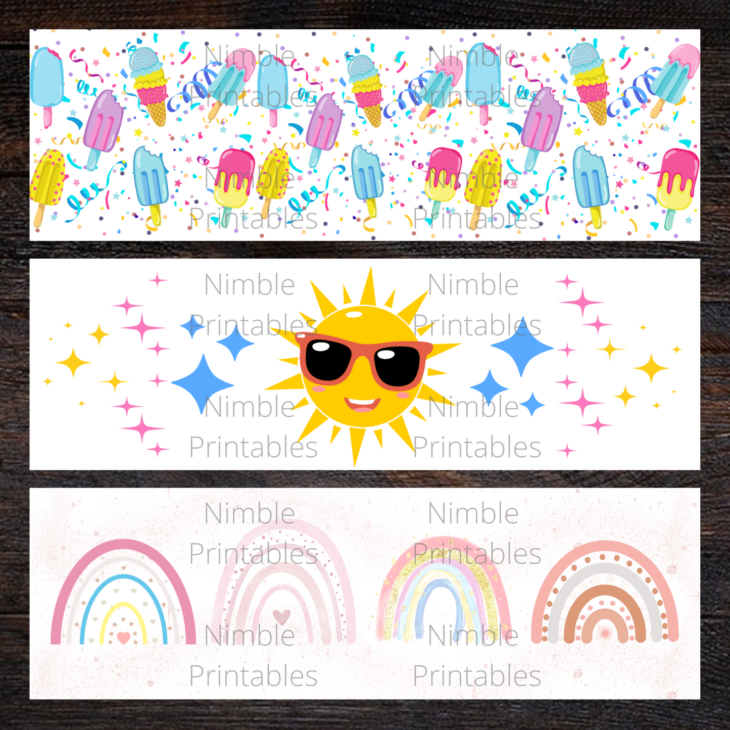 Pen Wraps Bundle Summer PNG, Pen Wrap PNG, Glitter PNG, Boho PNG, Rainbow PNG, Transparent Background, Digital Downloads, Instant Download