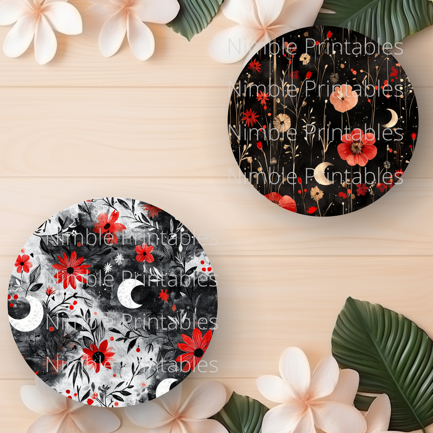 Celestial Floral Car Coaster PNG,  Car Coaster PNG, Instant Downloads, Sublimation Design Car Accessories Car Coaster Designs