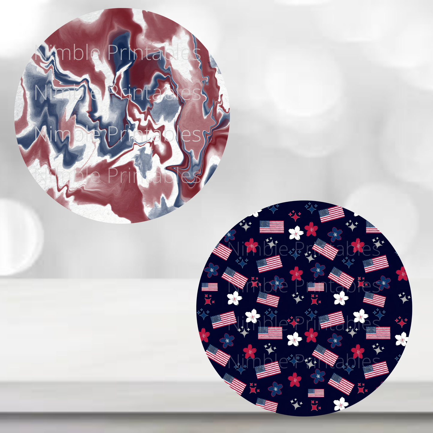 American Flag Car Coaster PNG, 4th of July PNG, coquette bow png, floral png, Instant Downloads, Car Accessories Sublimation Designs