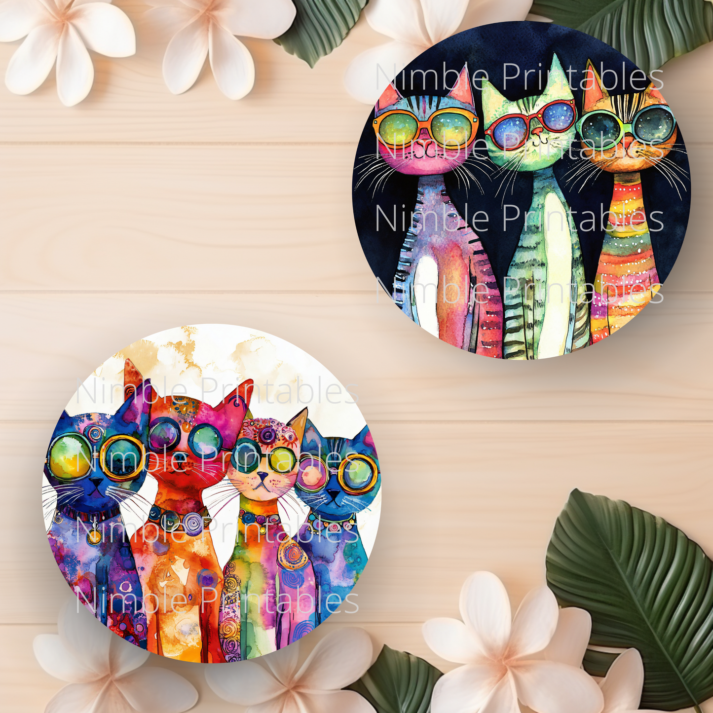 Whimsical Cat Car Coaster PNG,  Instant Downloads Sublimation Design Car Accessories Cat PNG, Funny Cat PNG, Cute Cat Coaster, Pet PNG